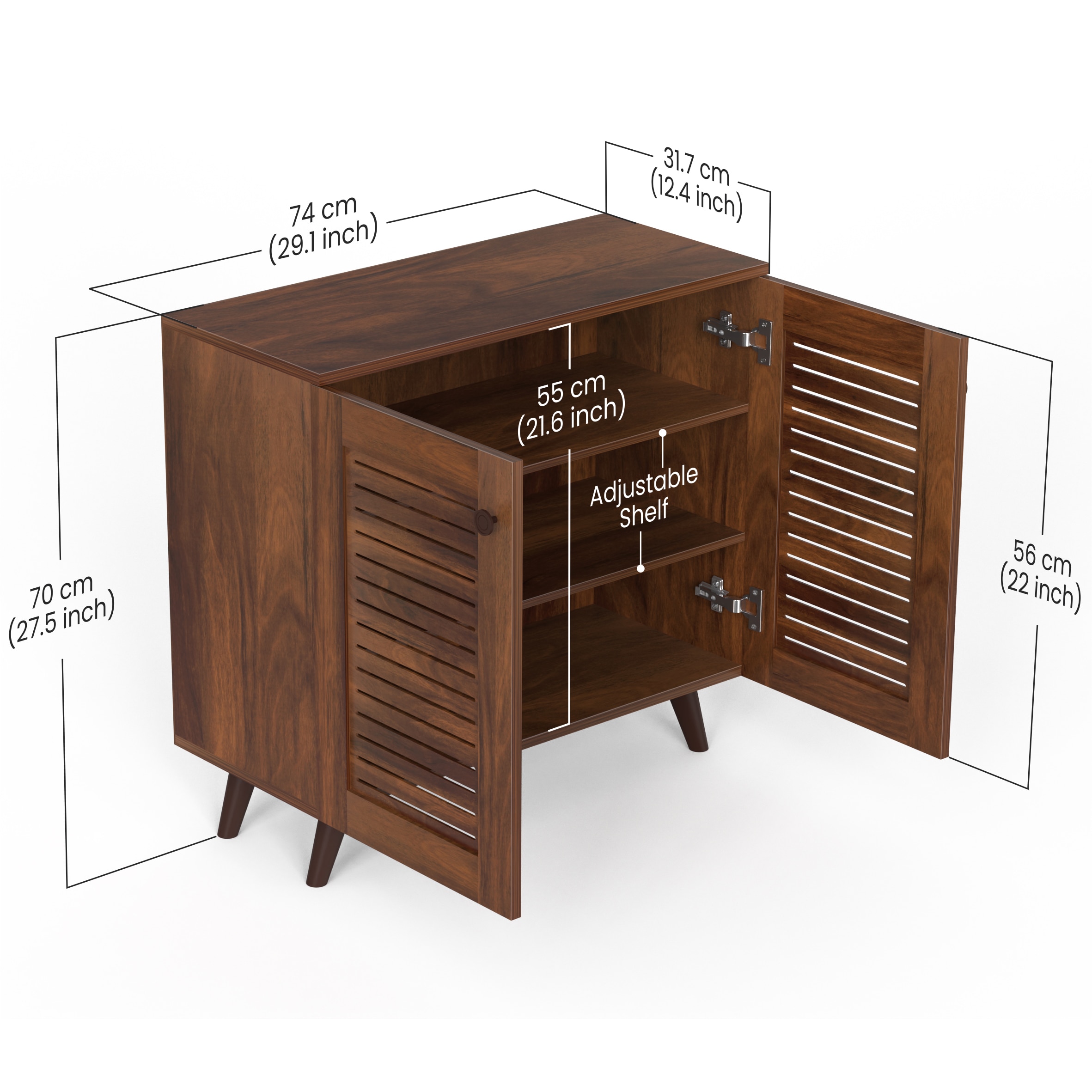 BLUEWUD Carlem Engineered Wood 2 Doors Shoe Rack Cabinet Slipper Footwear Stand Organizer with Drawer can Store Up to 12 Pairs for Hall Living Room Home Furniture (Brown Maple)