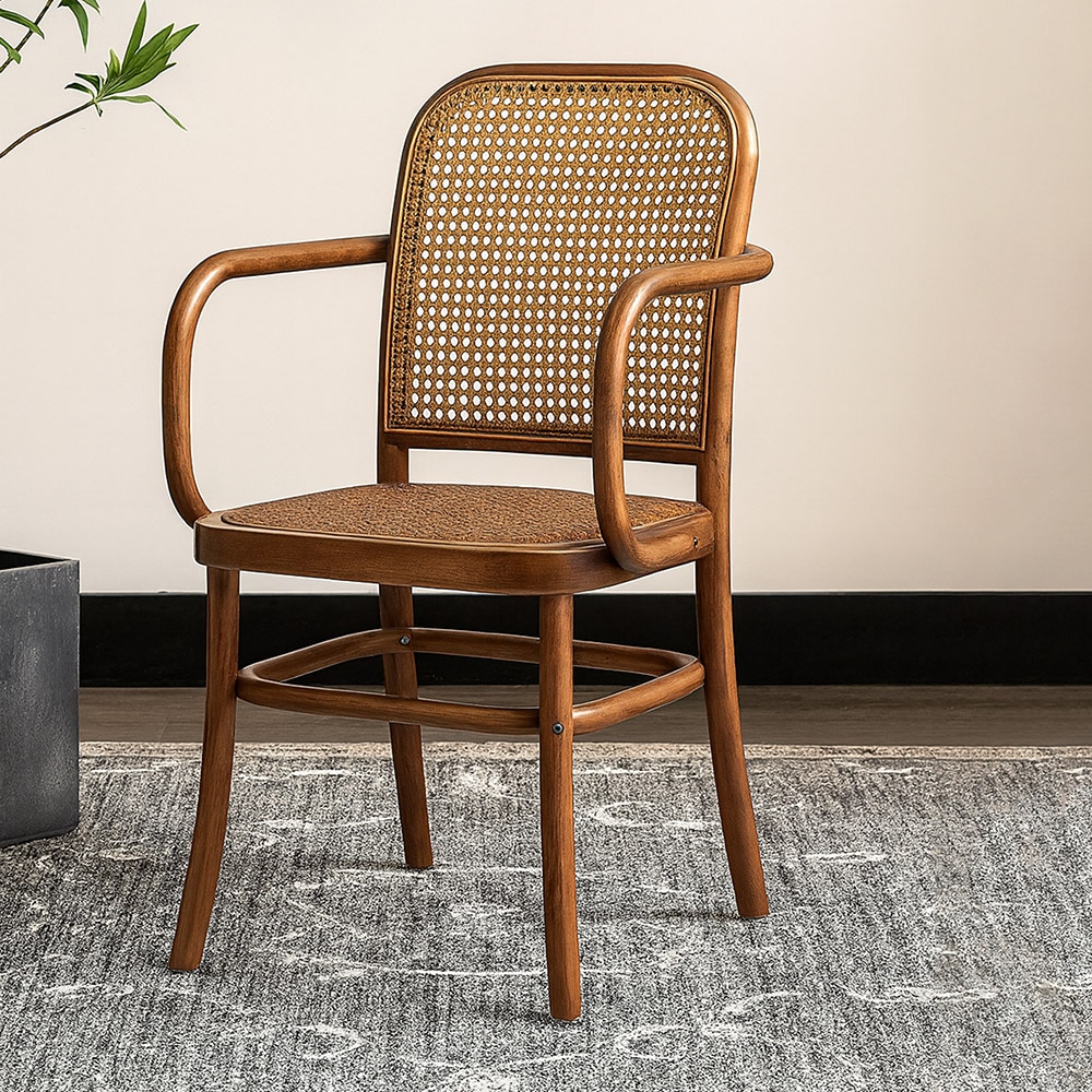 Mehro Solid Wood Dining Chair in Walnut Colour - Living Shape