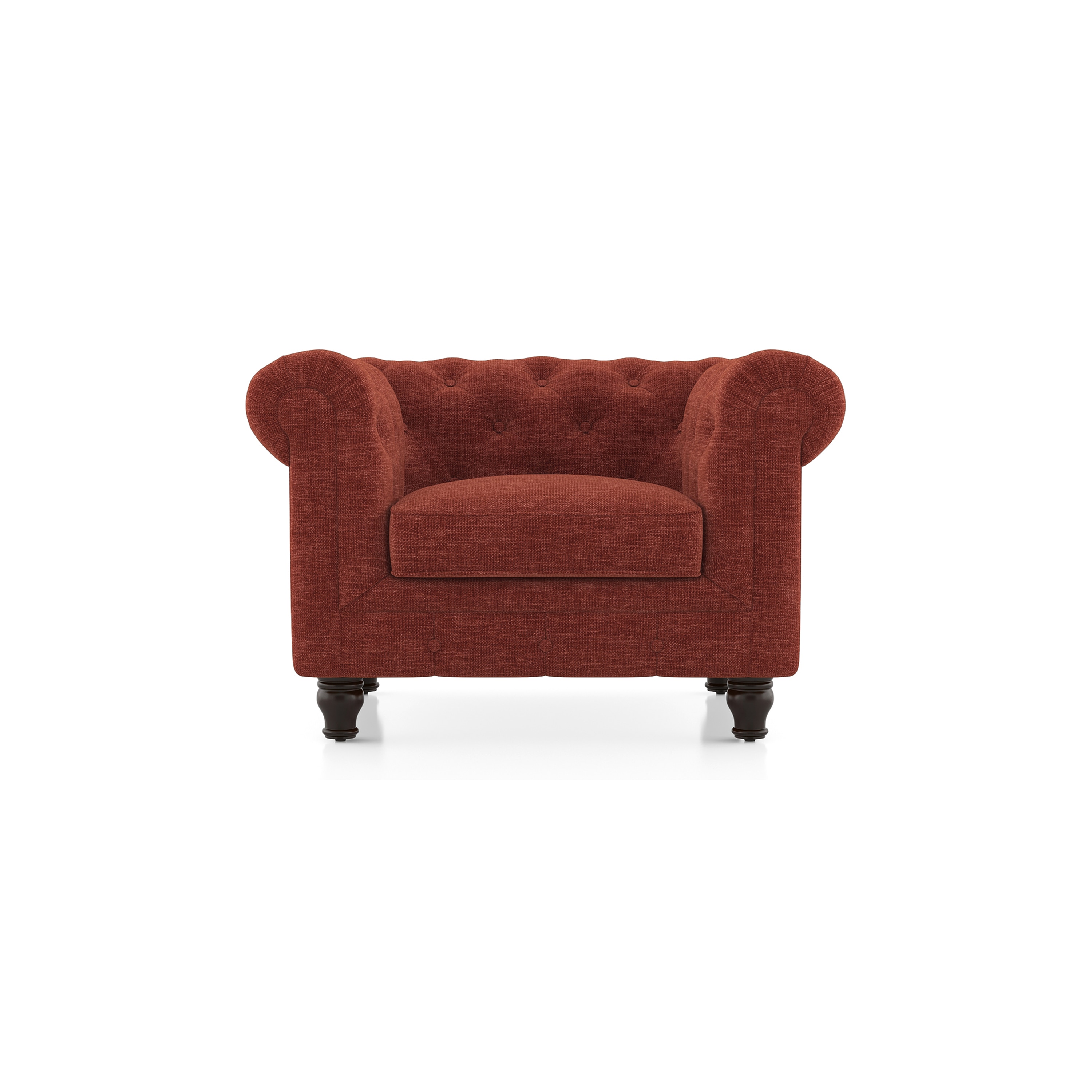 Winchester Essential 1 Seater Fabric Sofa In Dark Coral Colour - Urban Ladder