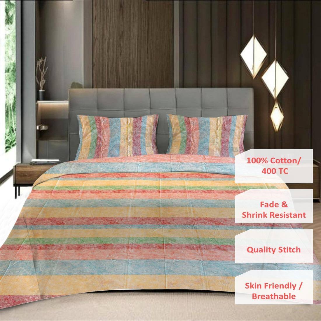 Threads Silky Touch Premium Super Double Queen Size Flat Bedsheet 254 x 230 cms