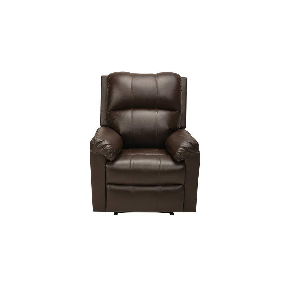 Chicago Leatherette One Seater Manual Recliner in Brown Colour