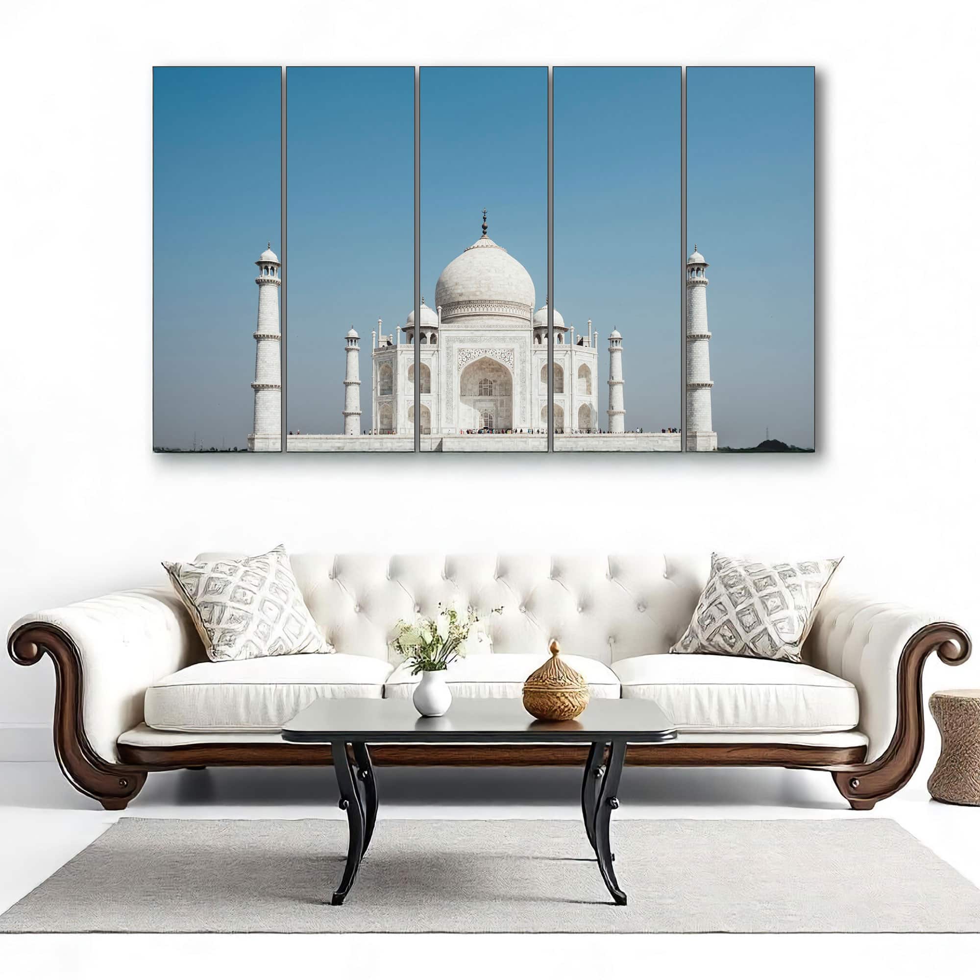 The Castle Decor Taj Mahal View Wall Art Set of 5 27x48 Inch - The Castle Decor