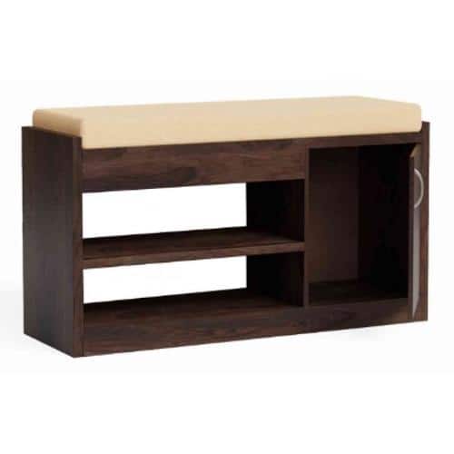 Nova Solid Wood Shoe Rack in Walnut Finish