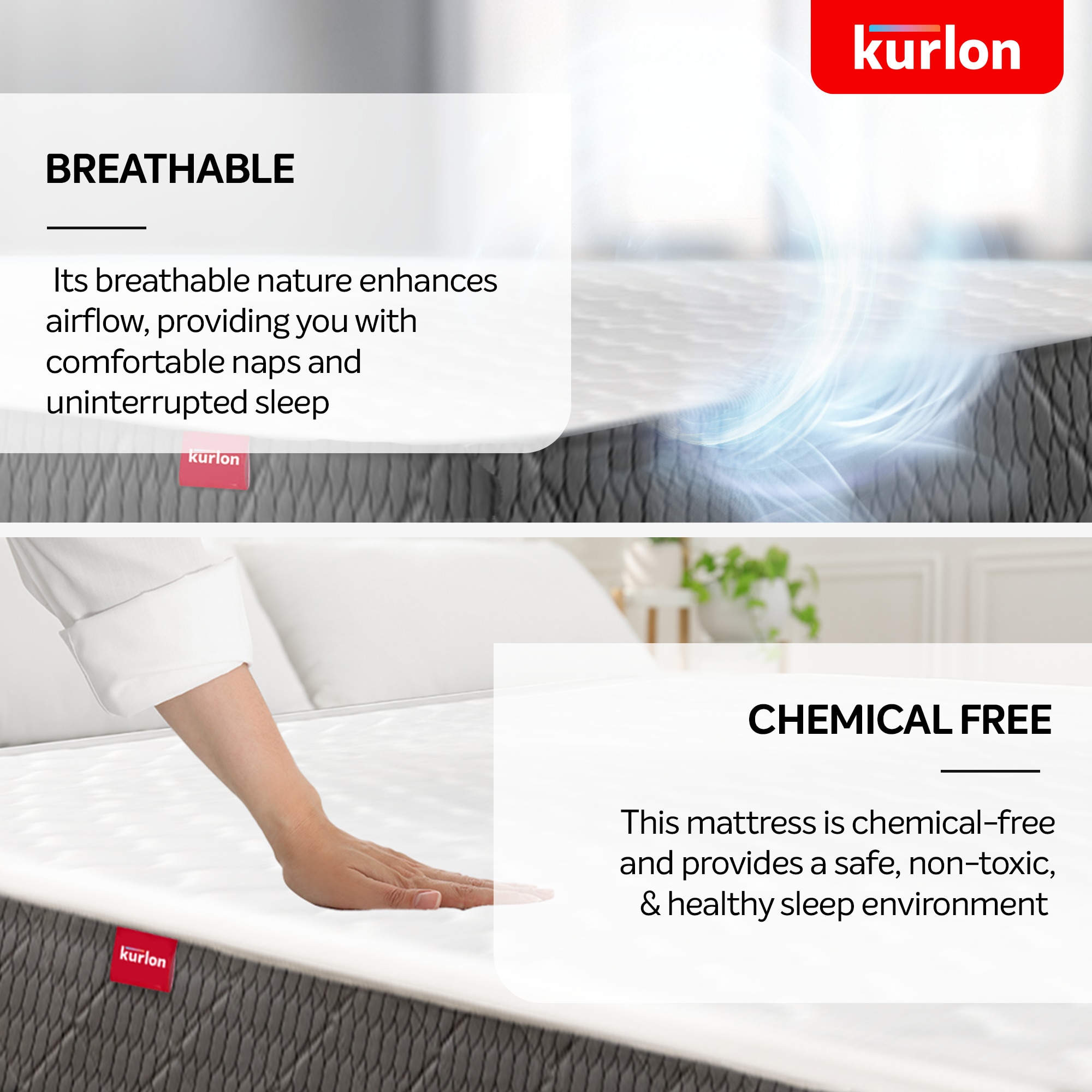 KURLON Spinel Ortho, Breathable Fabric, Spine Support 6 inch King Bonded Foam Mattress (L x W: 78 inch x 70 inch)