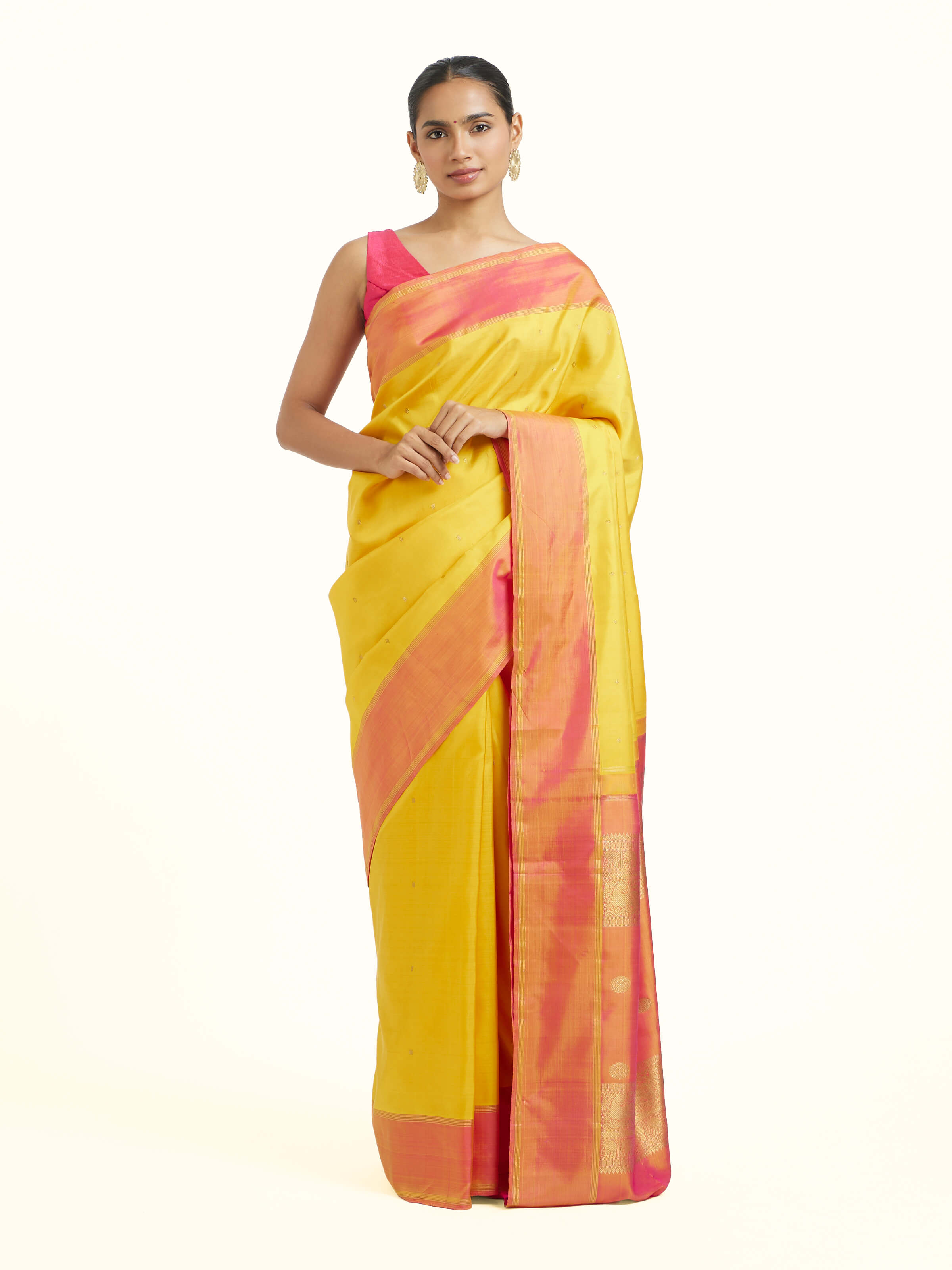 Yellow Silk Kancheepuram Saree