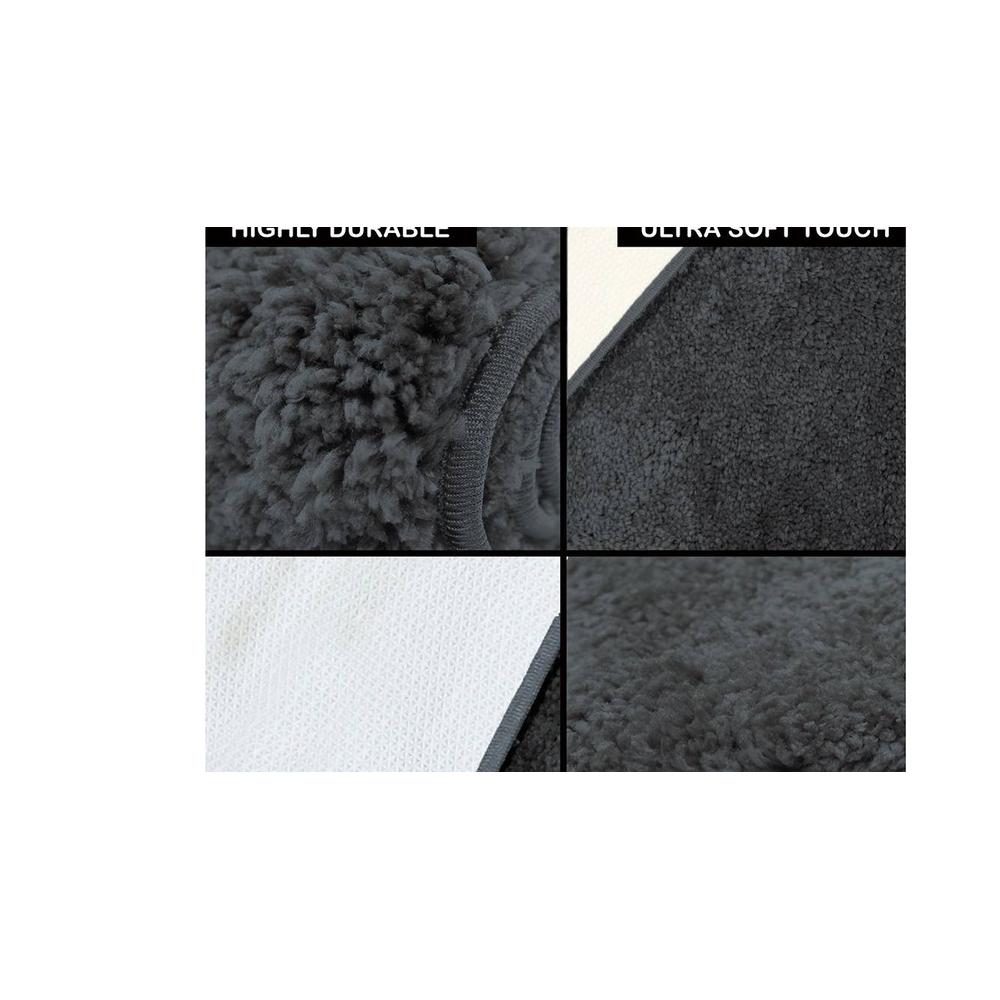 Thea Black Solid Natural Fiber 30x18 inches Anti-Skid Bath Mat