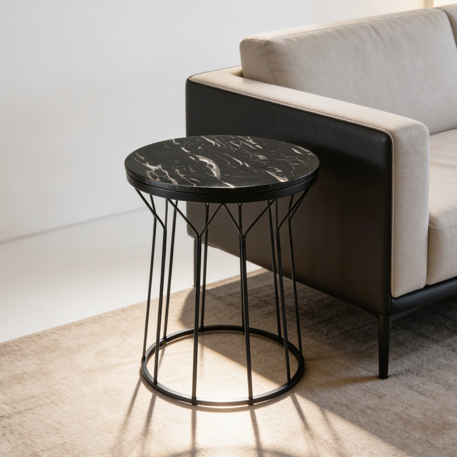 Aria Black Curved Side Table - Handicrafts Town