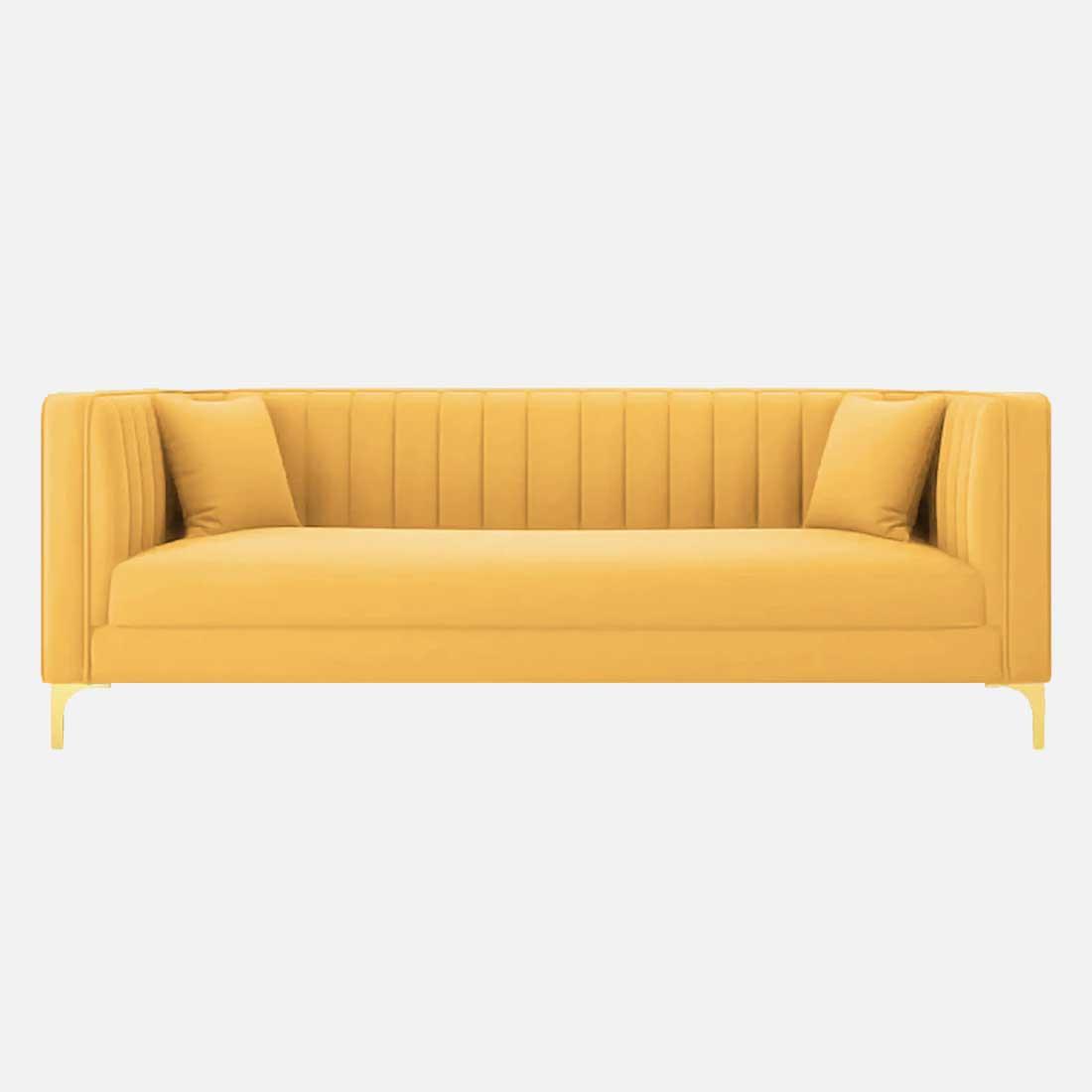 Tuxedo Fabric Sofa (Yellow)