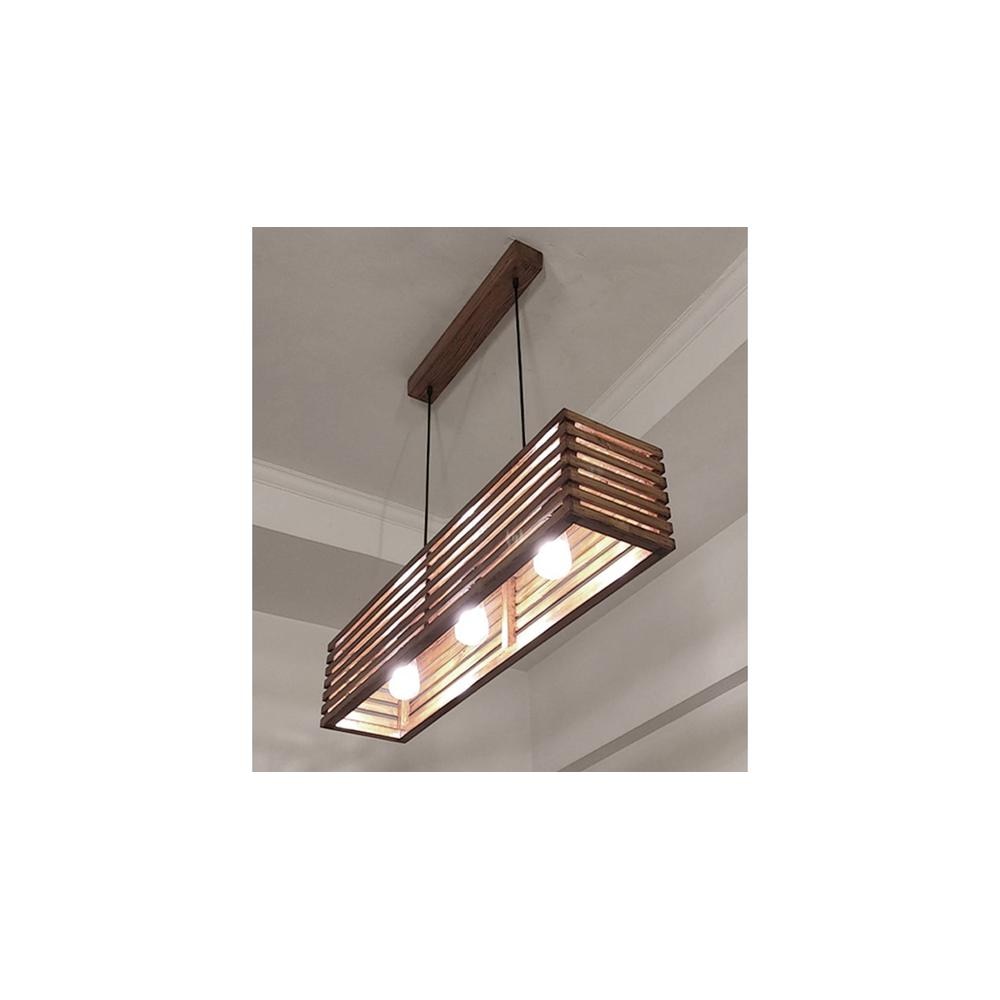 Elegant Centrum Brown Solid Wood Cluster Hanging Light