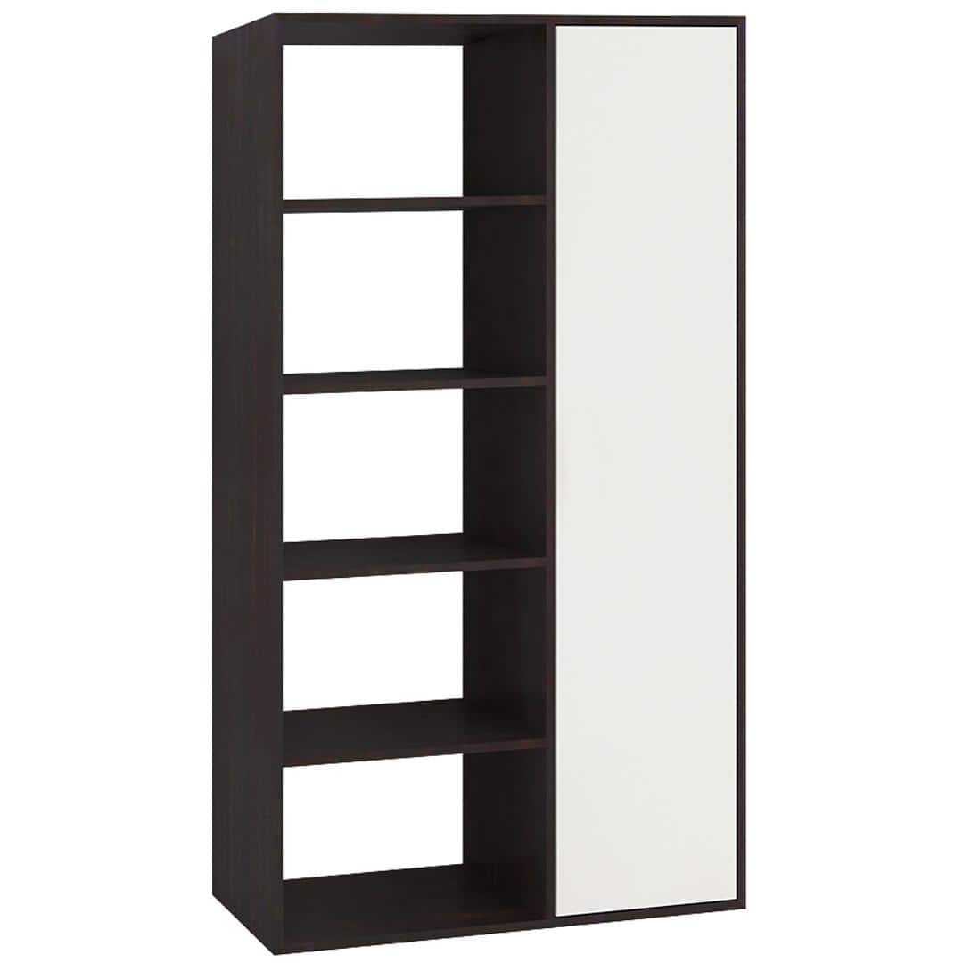Nikola Large Crockery cum Bookshelf and Divider Unit in Antique Ebony Ivory Colour