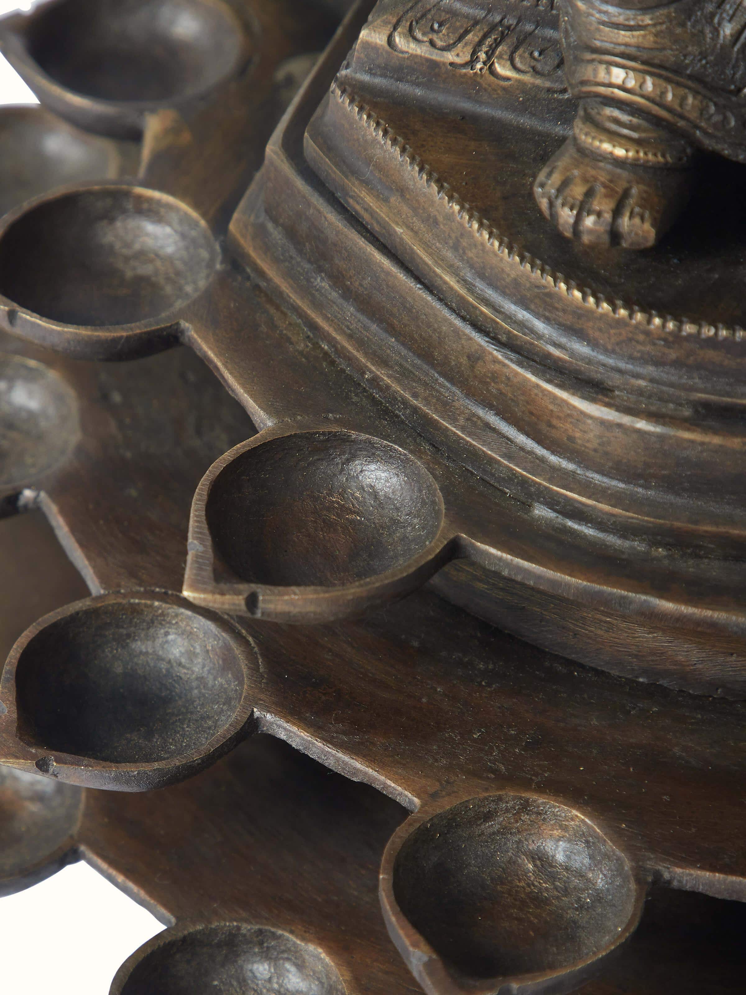 Polished Bronze-cast Diya