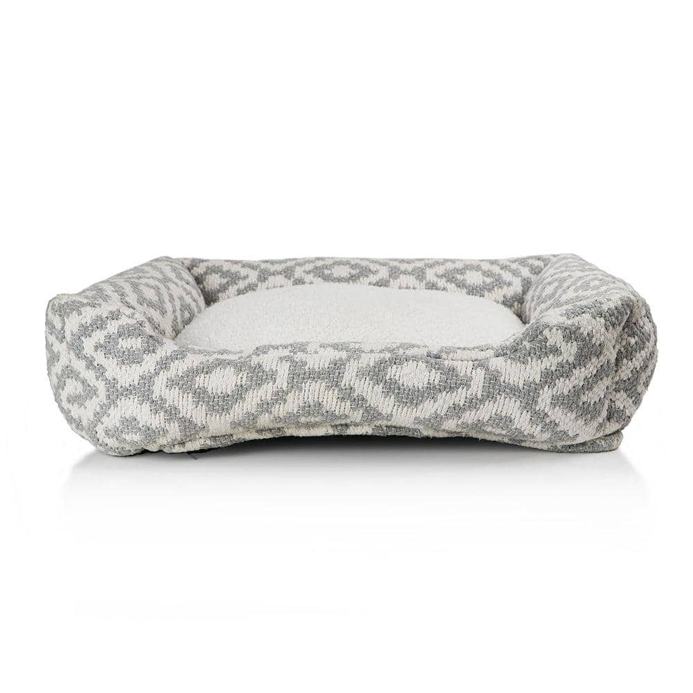 Aztec Lounger Polyester Pets Bed in Grey Colour
