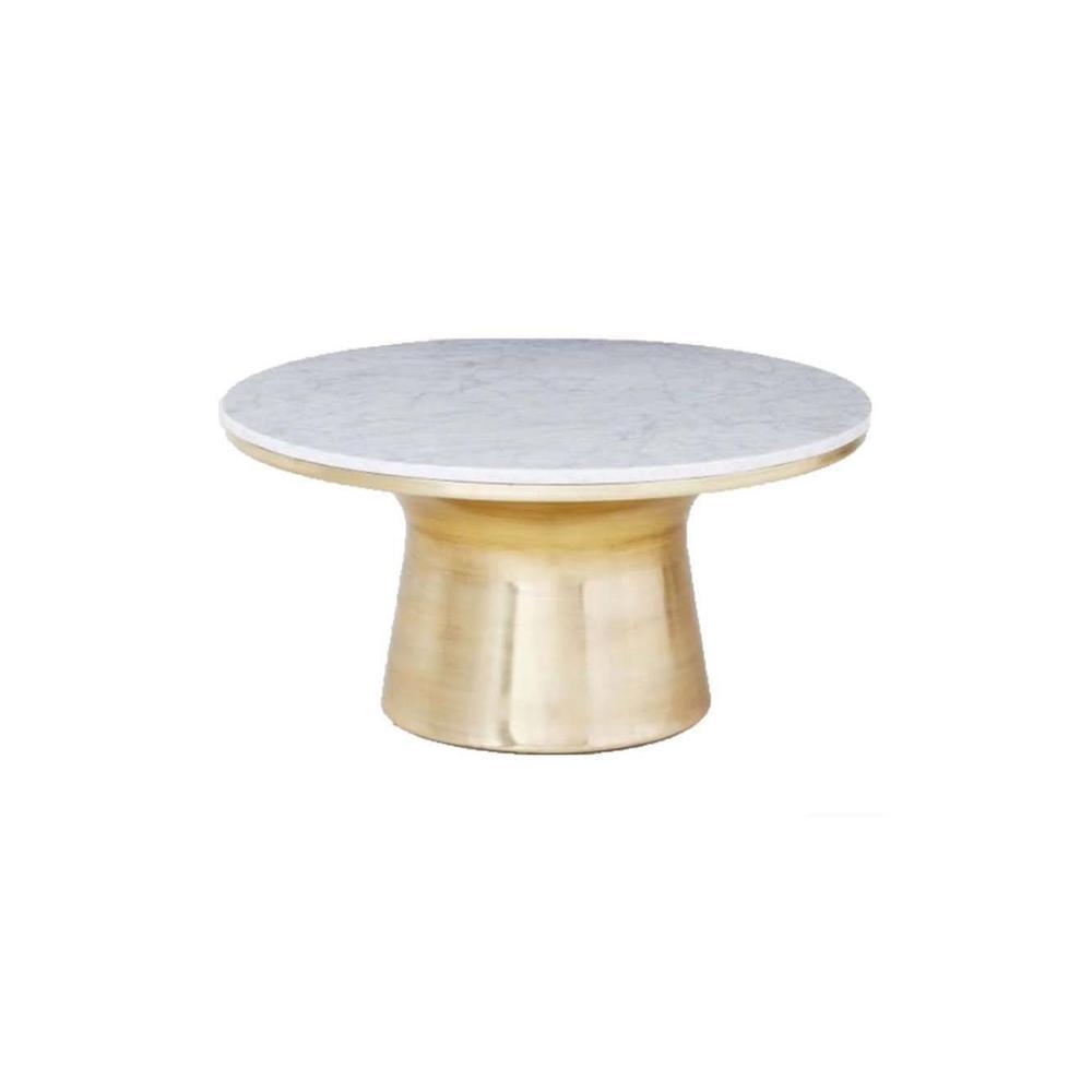 Rossoi Gold Leaf Coffee Table With White Stone Top