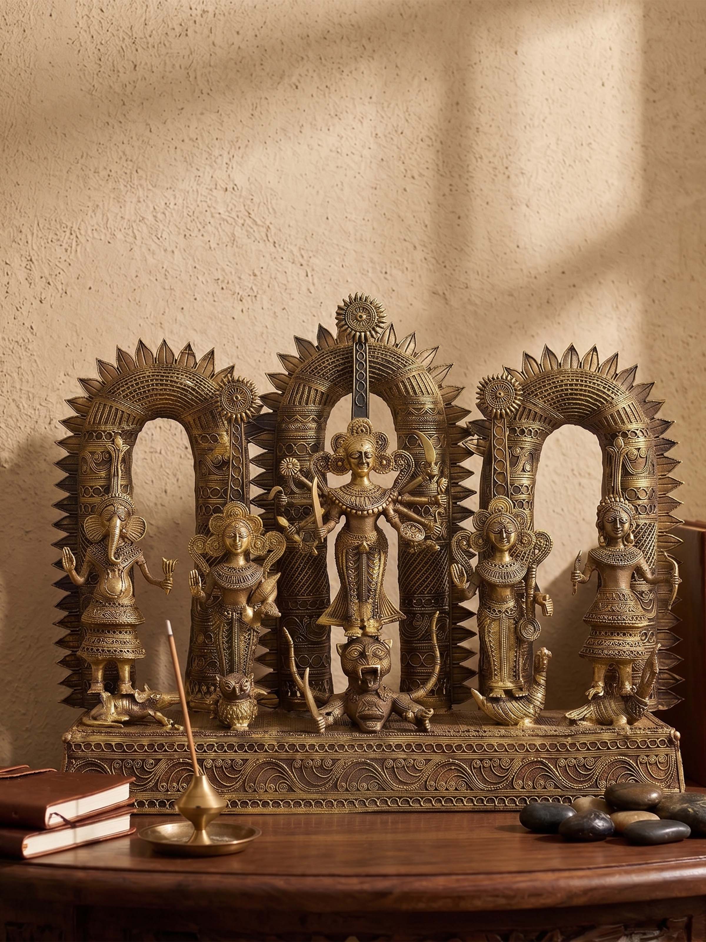Pristine Dhokra Brass Goddess Idol