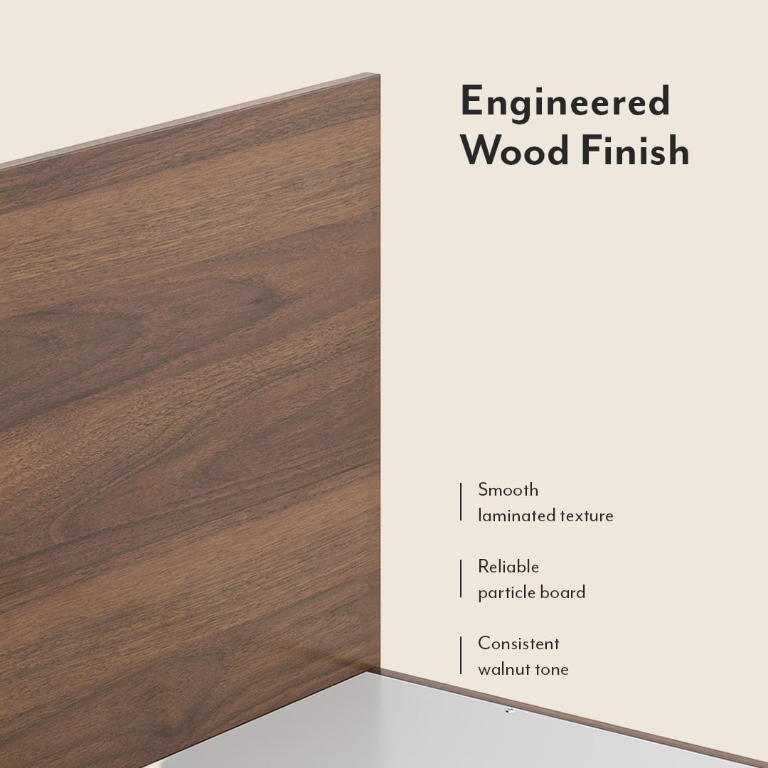 Zoey Engineered Wood Queen Size Box Storage Bed In Classic Walnut Finish