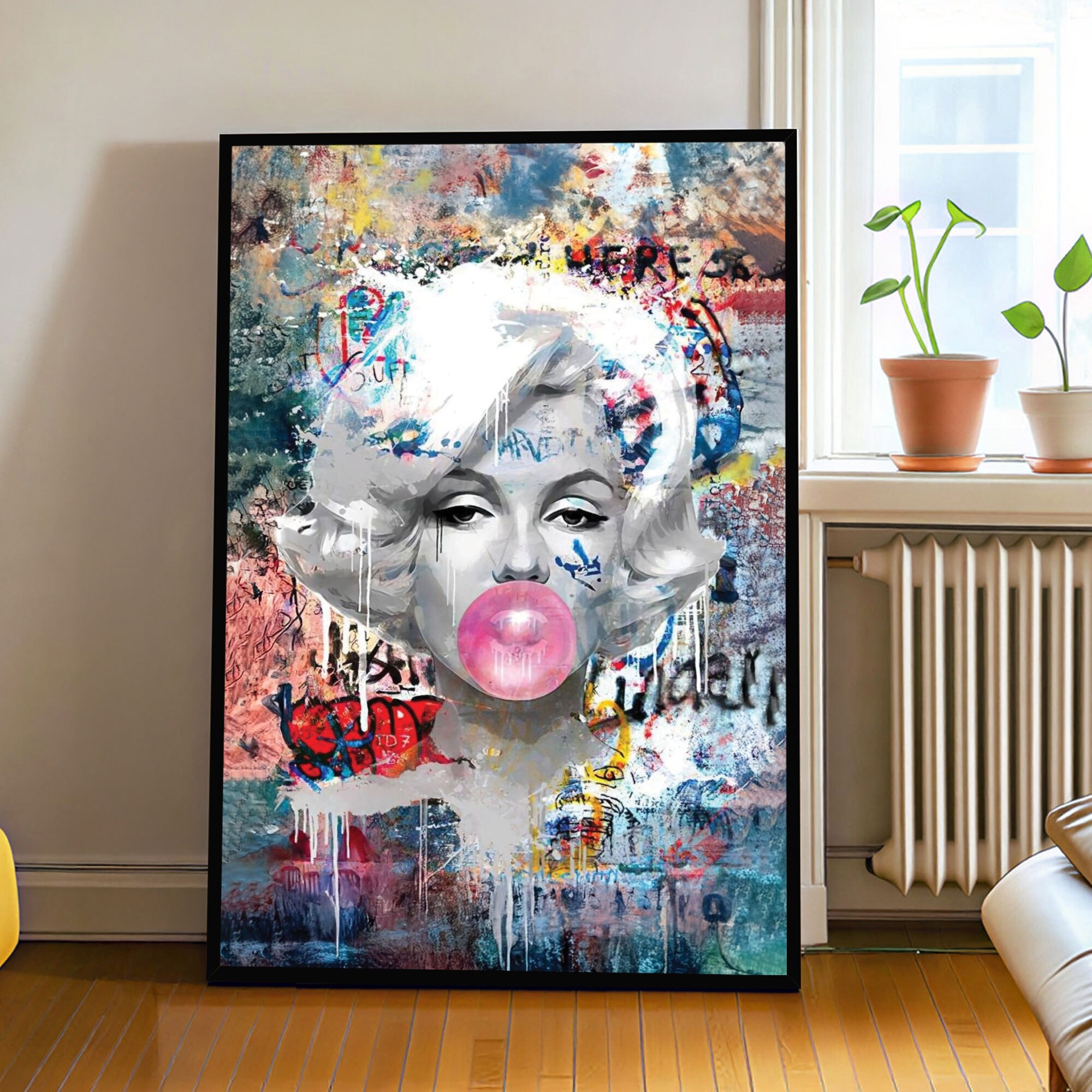 The Castle Decor Abstract Pop Art Woman Wall Art Framed Painting 20x30 Inch - The Castle Decor
