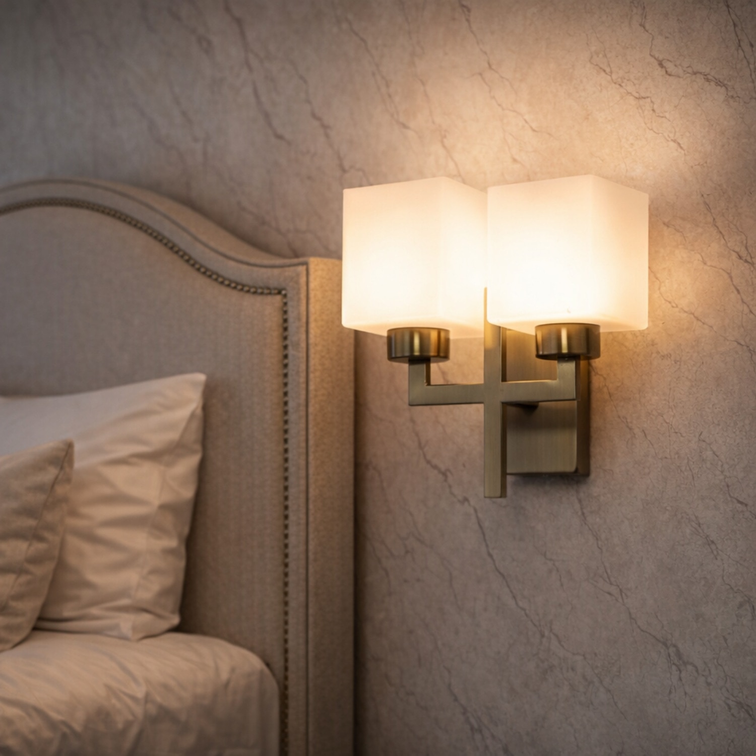 Eliante Modern Wall Lights Mild Steel & Fabric Material Antique & White Finish - Eliante