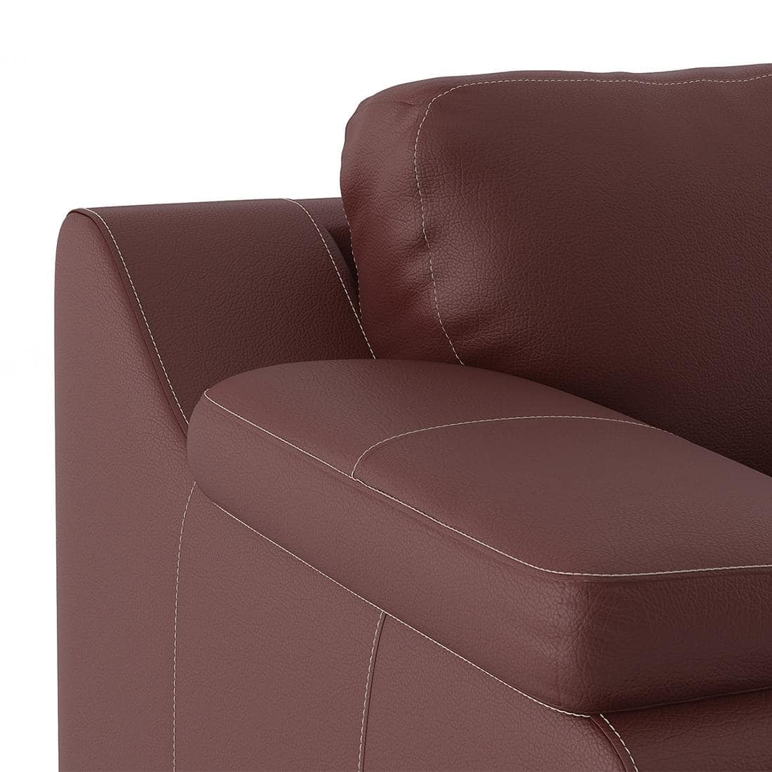 Trissino 3 Seater Premium Italian Leather Sofa In Bordeaux