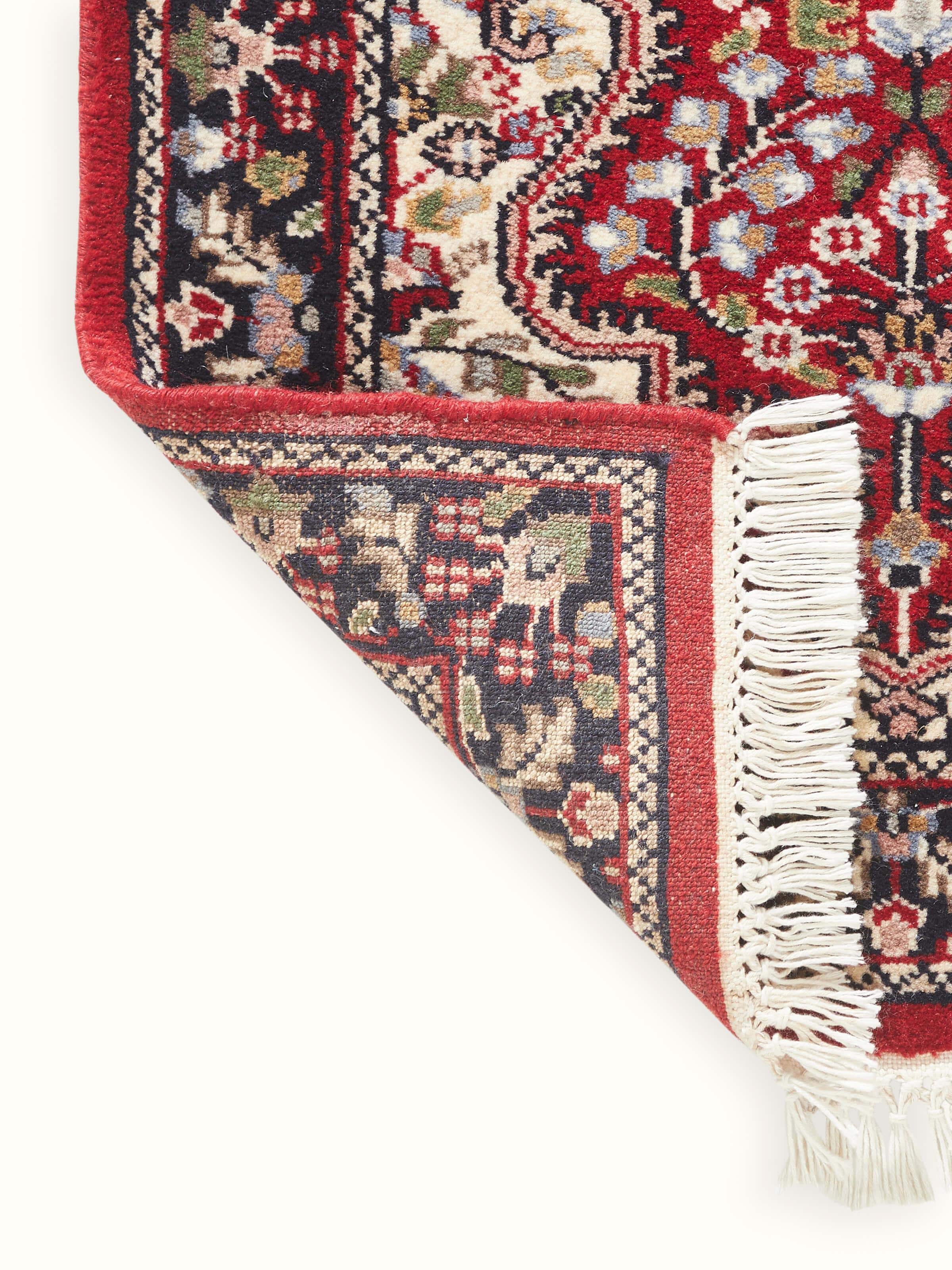 Traditional Persian Red Gwalior Wool Hand-Knotted Runner