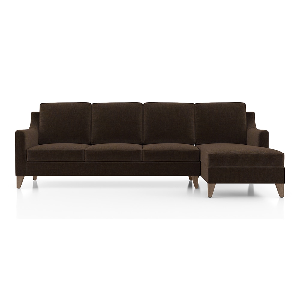 Abbey Sectional Sofa (Colour : Dark Earth, Cushion : Soft, Seater : Right Aligned 3 Seater + Right Aligned Chaise)