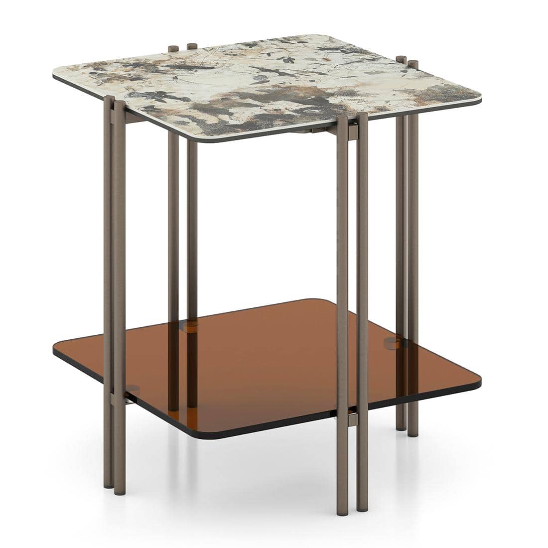 Paloma Marble Side Table in Saturn Spanish Ceramic Finish