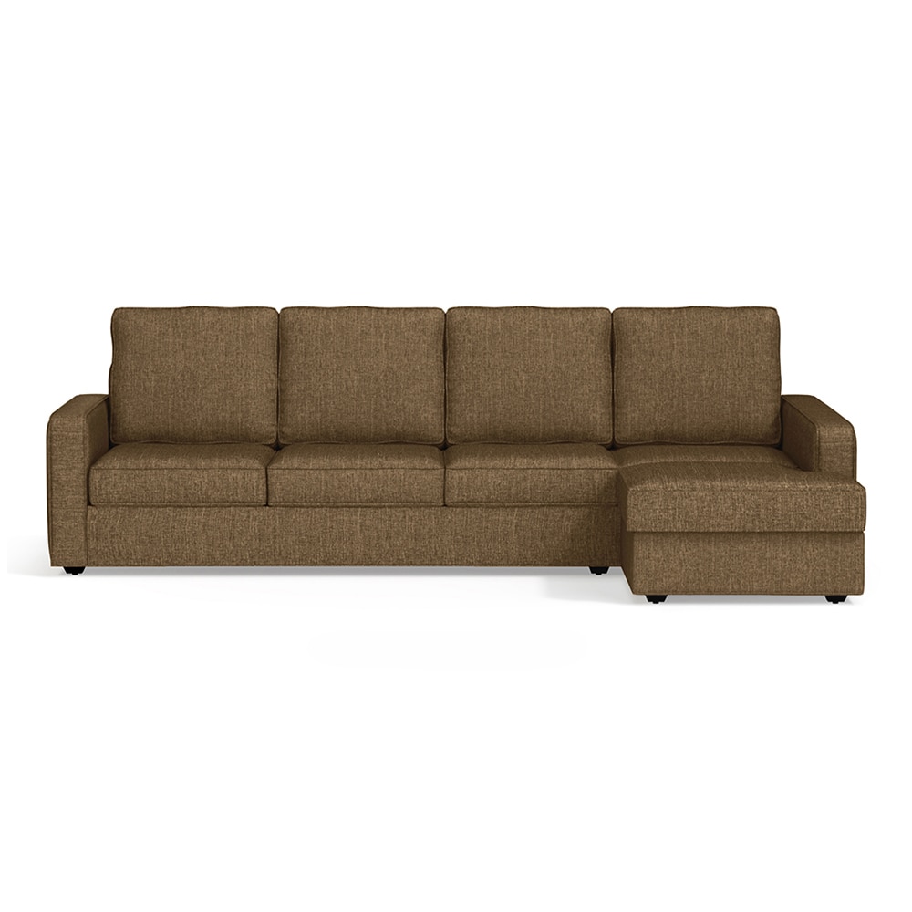 Apollo Compact Sofa (Colour : Dune, Cushion : Hard, Back Type : High Back, Seating Capacity : Right Aligned 3 Seater + Right Aligned Chaise) - Urban Ladder
