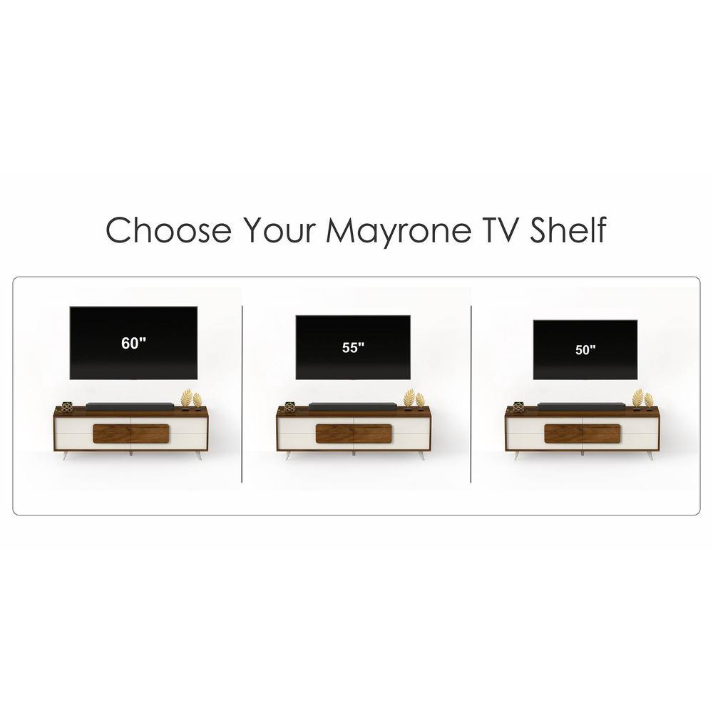 Mayrone Engineering Wood TV Entertainment Unit Set Top Box Stand/TV Cabinet/Chest of Drawers with Storage Shelves for Books & Decor Display Unit Upto 60 Inches (Brown Maple & Frosty)