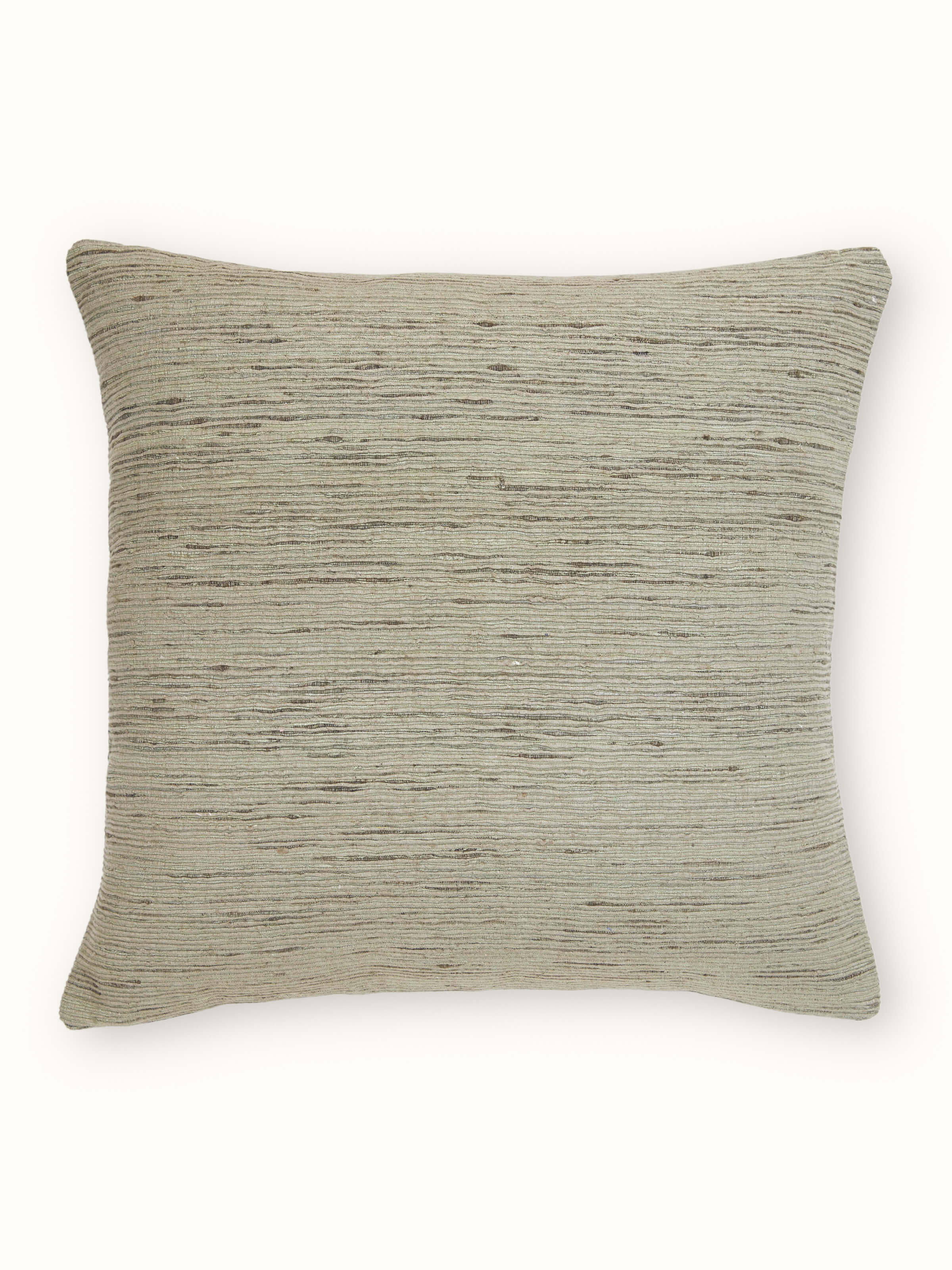 Ujjwal Green Texture Silk Slub Handloom Cushion Cover