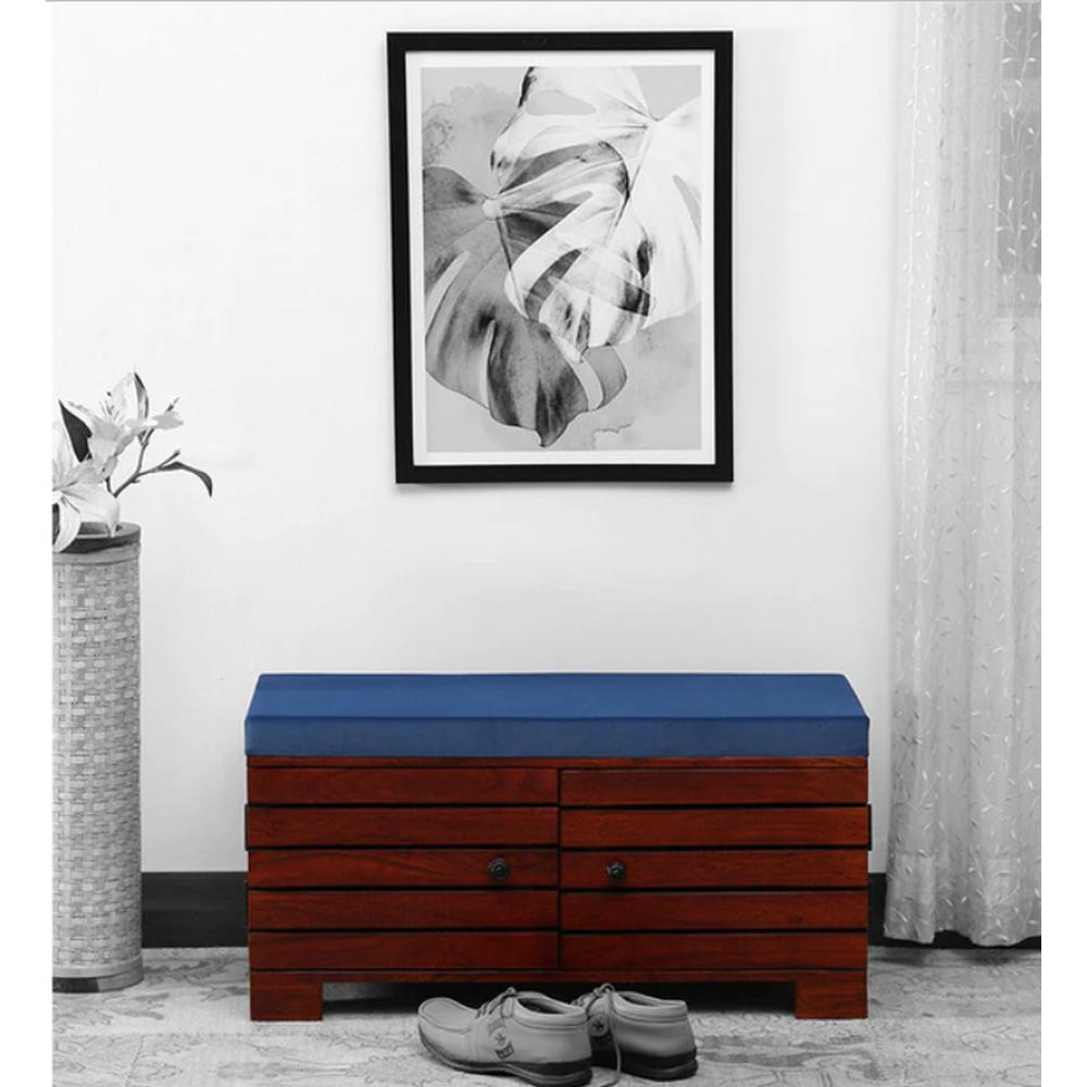 Liliana Shoe Rack With Seating In Honey Oak Finish