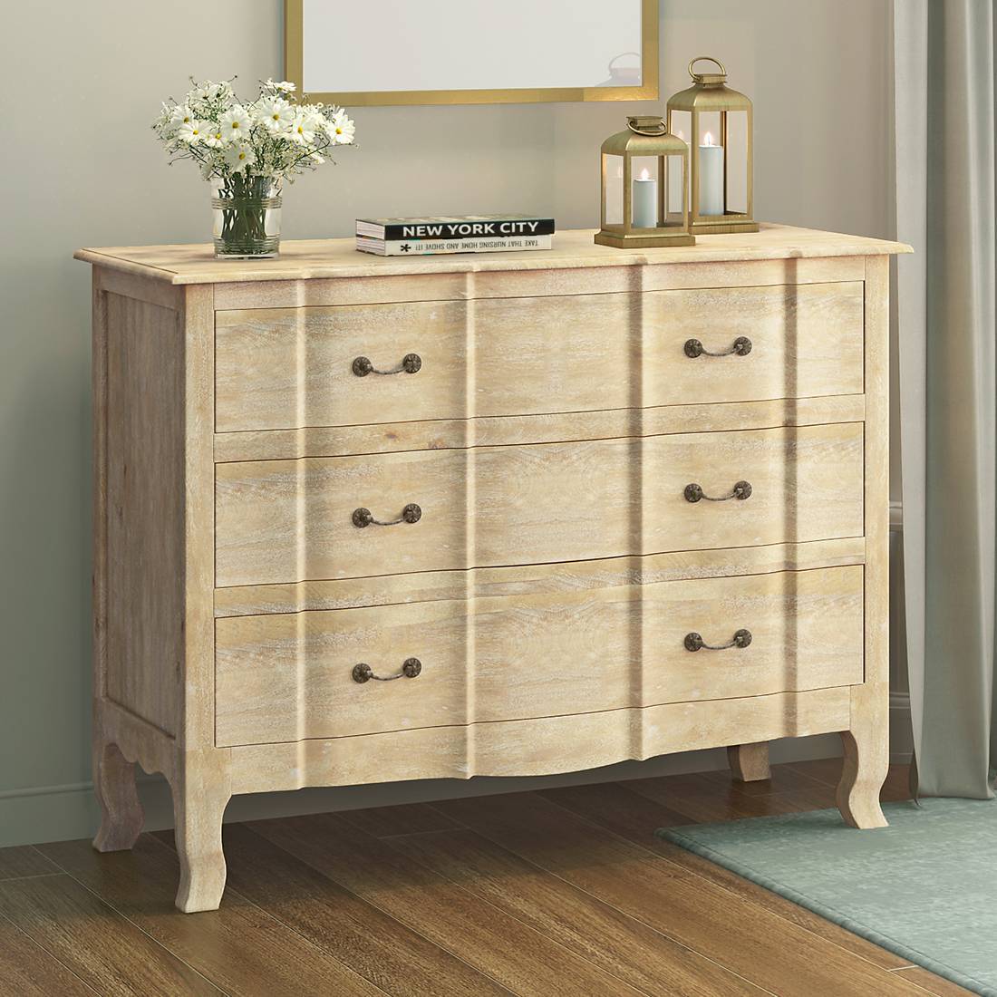 Helena Solid Wood Chest of 3 Drawers in White Finish - Urban Ladder