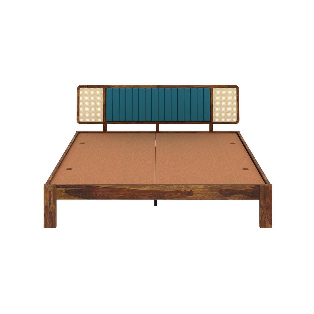 Boho Solid Wood King Size Non Storage Bed In Provincial Teak Finish