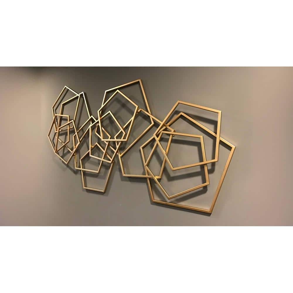 Pentagon Gold Metal Wall Art