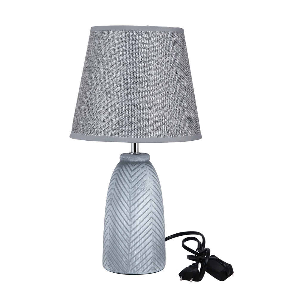 Modern Pearl White Ceramic Table Lamp Grey