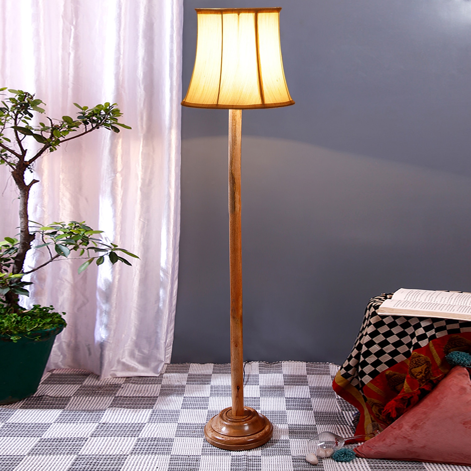 Devansh Wooden Foor Lamp