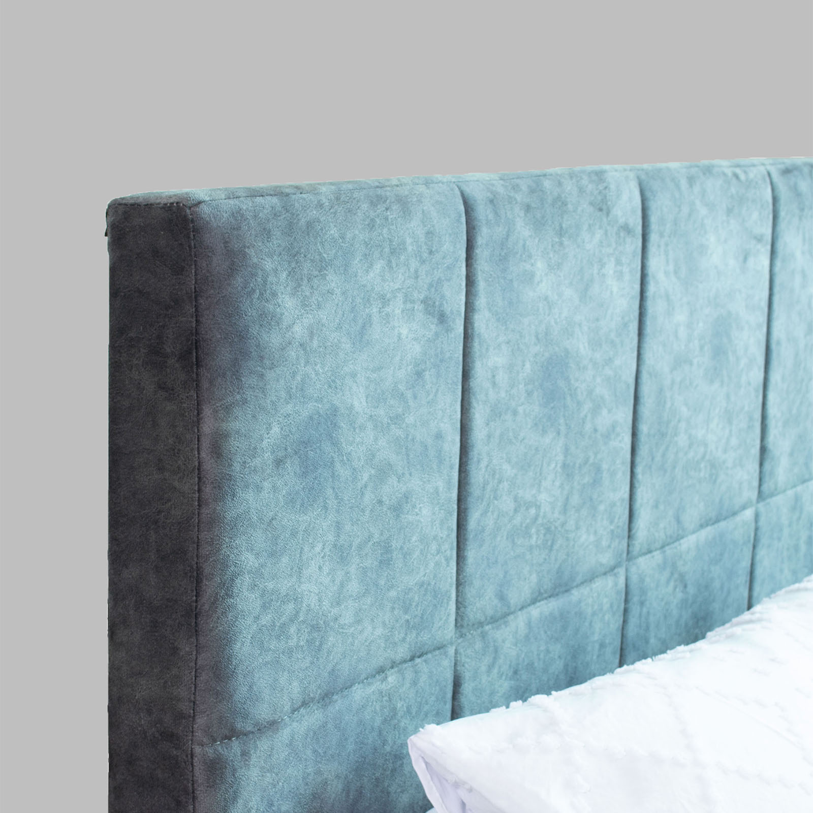 Prana Bed With Premium Leatherette Fabric Box and Half Hydraulic Storage - Queen Bed