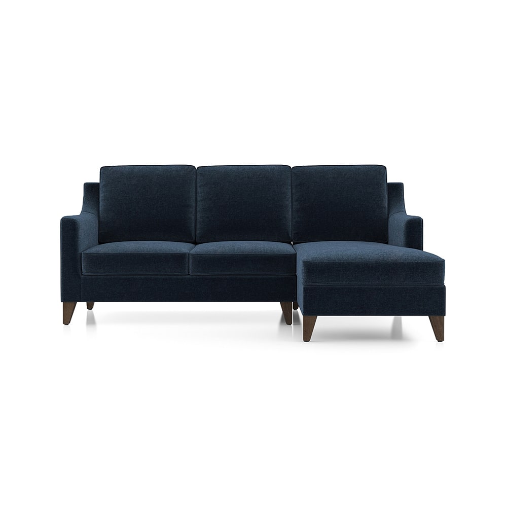 Abbey Sectional Sofa (Colour : Cobalt, Cushion : Soft, Seater : Right Aligned 2 Seater + Right Aligned Chaise) - Urban Ladder