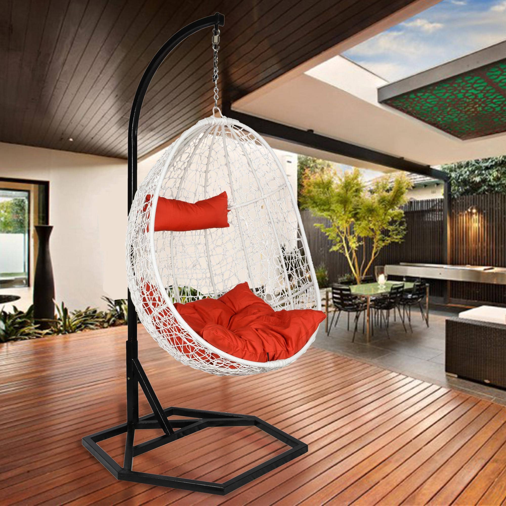 Bern Wicker Swing In White Color