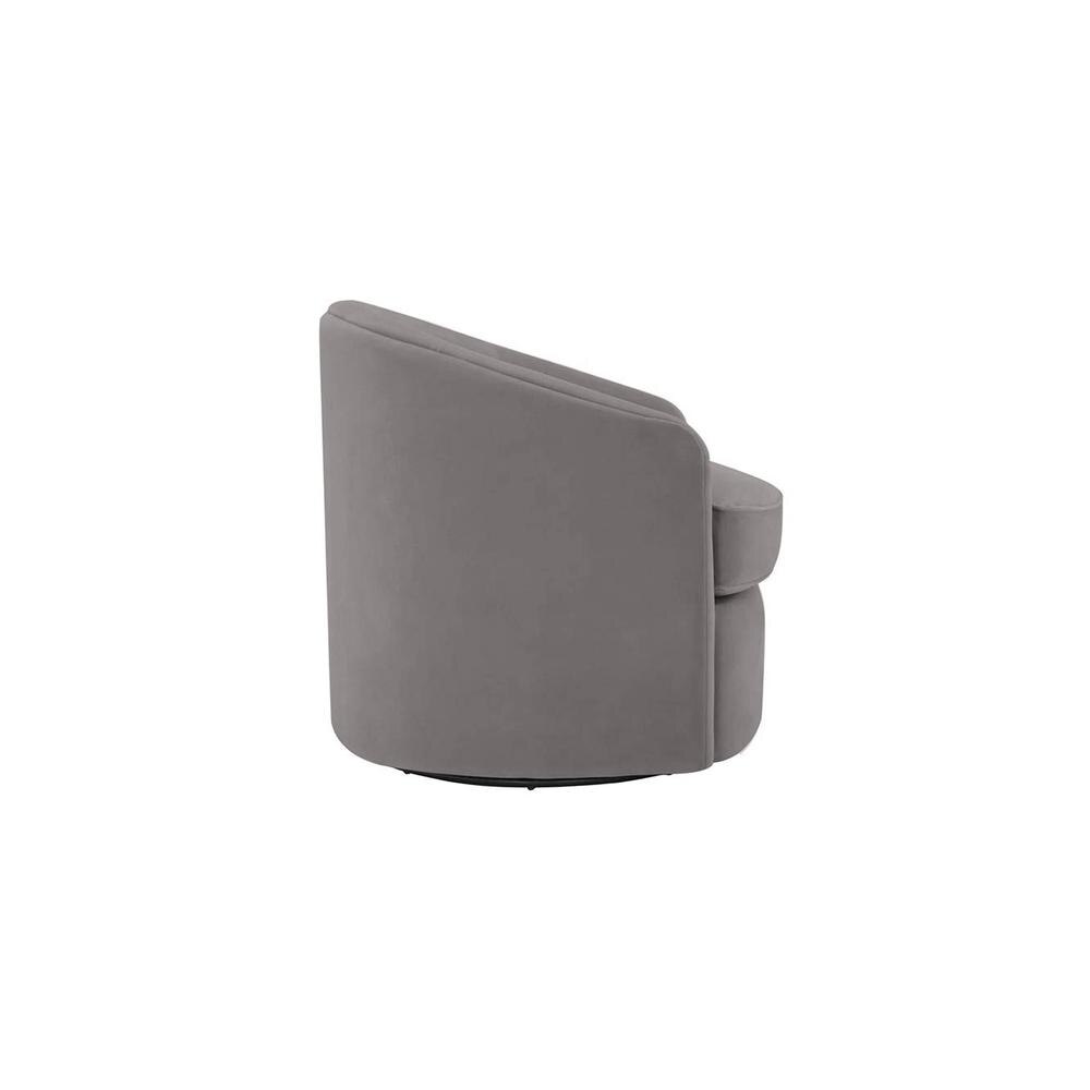 Andean Swivel Solid Wood Accentrel Chair in Dark Grey Colour