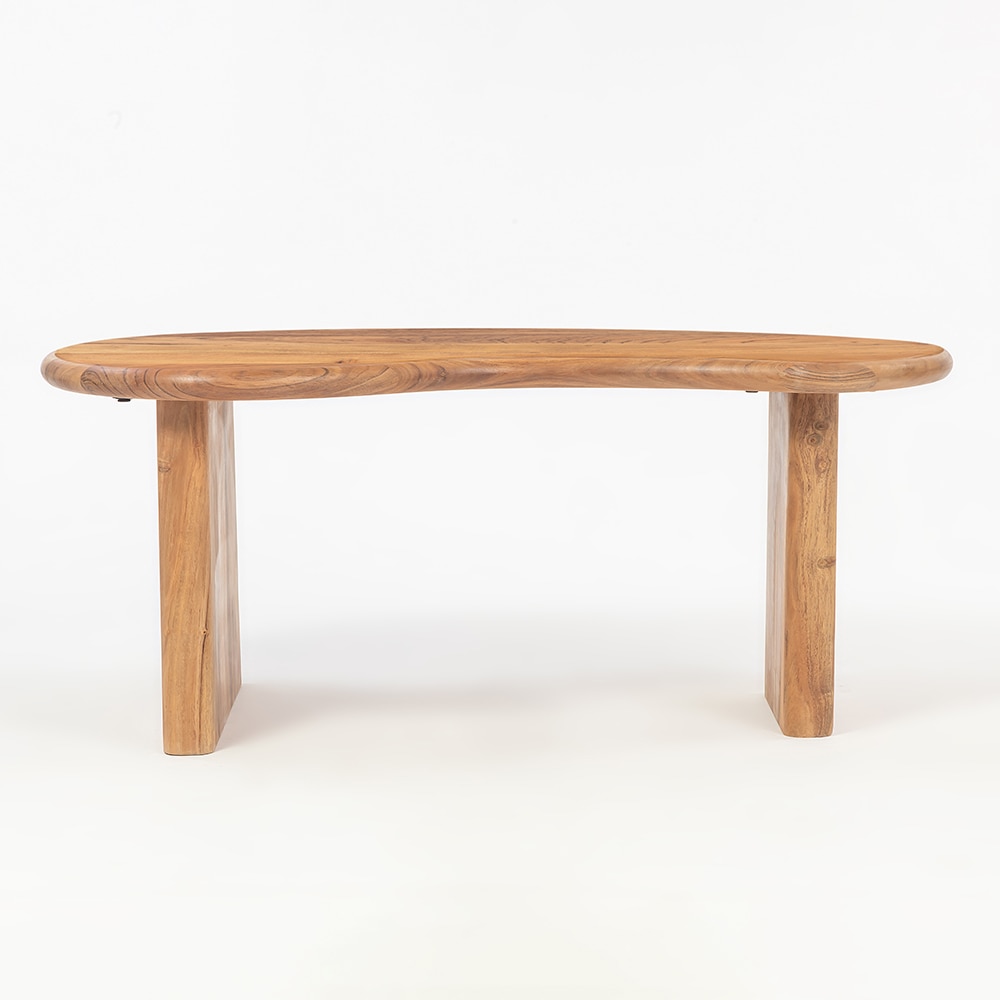 Cobain Solid Wood Coffee Table In Dark Walnut Finish - Living Shape
