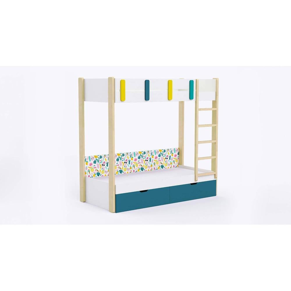 Pine Tree Bunk Bed with Drawer Storage