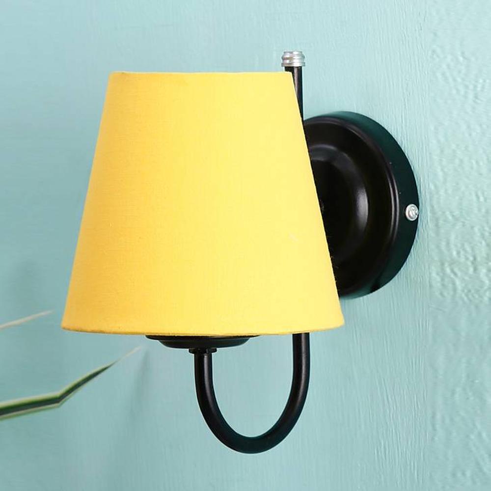 Renfred Yellow Fabric Wall Light