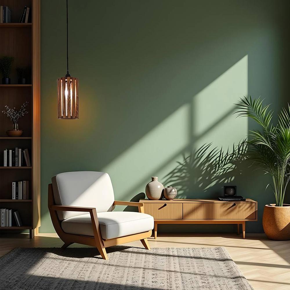 Casa Brown Solid Wood Single Hanging Light