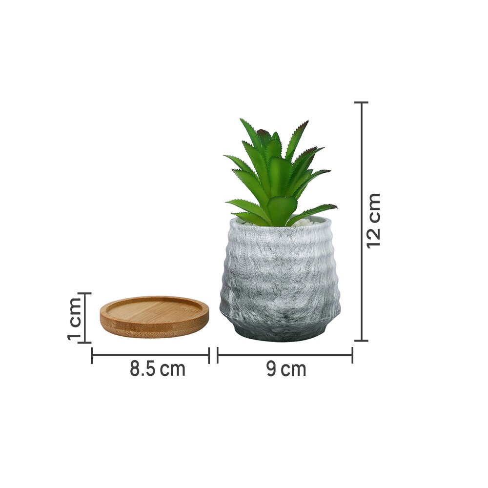 White 1 Pieces Succulent Artificial Plant With Pot