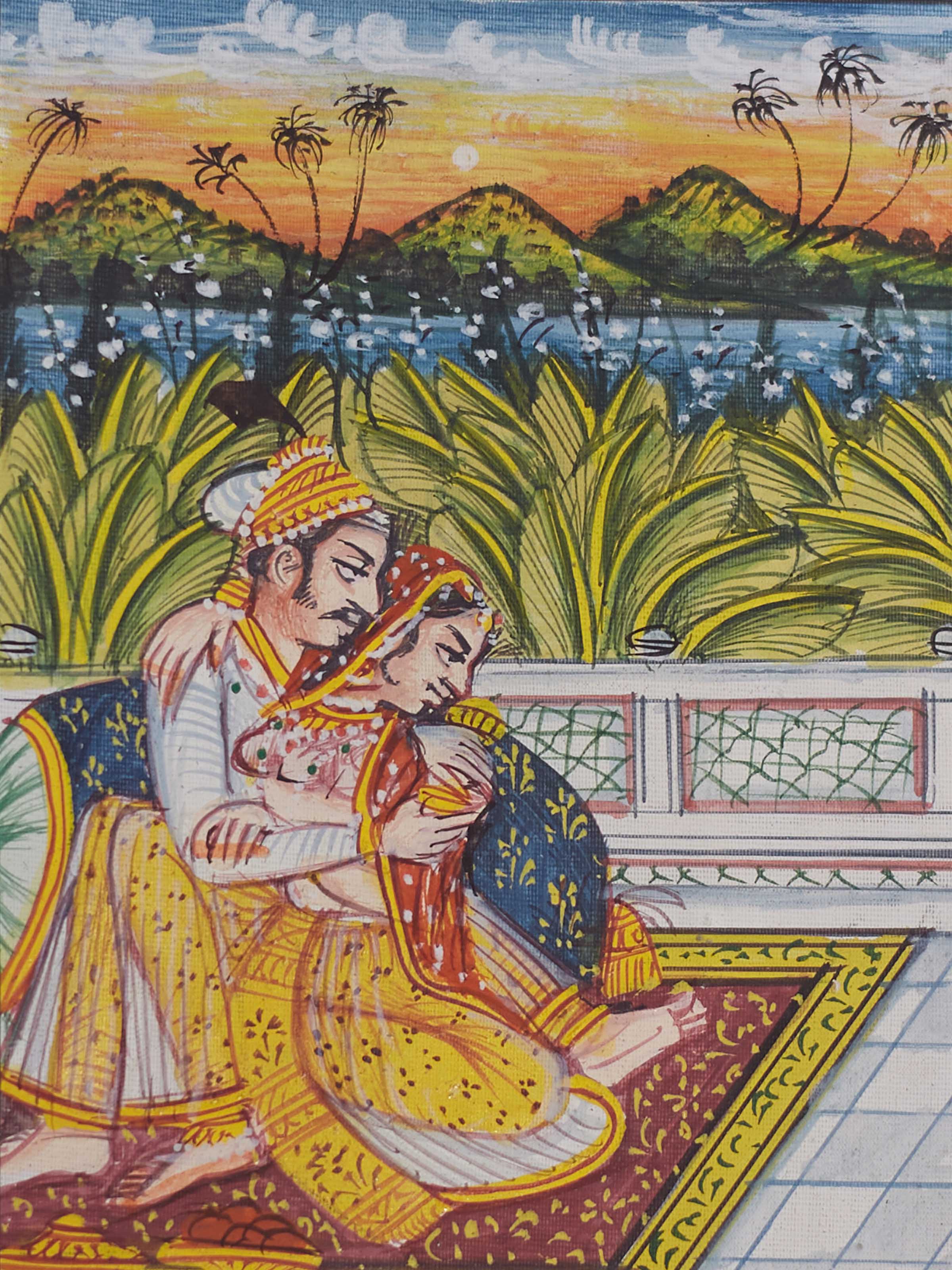 Royal Love Scene Miniature Painting