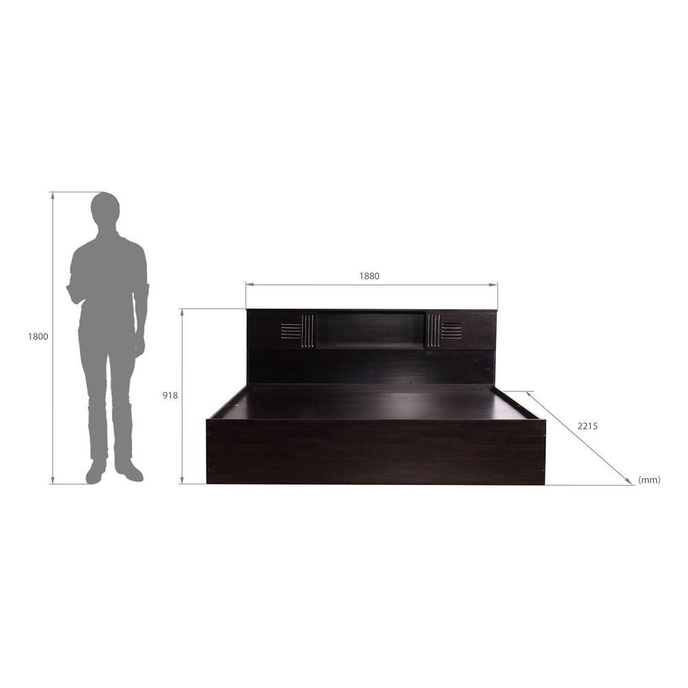 Graeae Solid Wood King Size Drawer Storage Bed In Melamine Finish