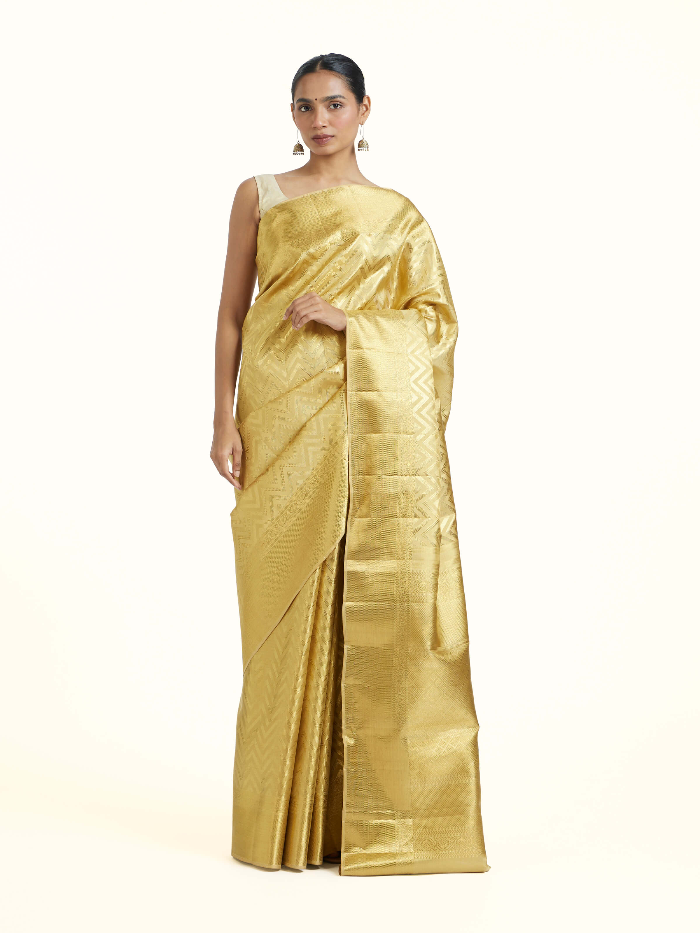 Gold Kancheepuram Silk Zari Saree
