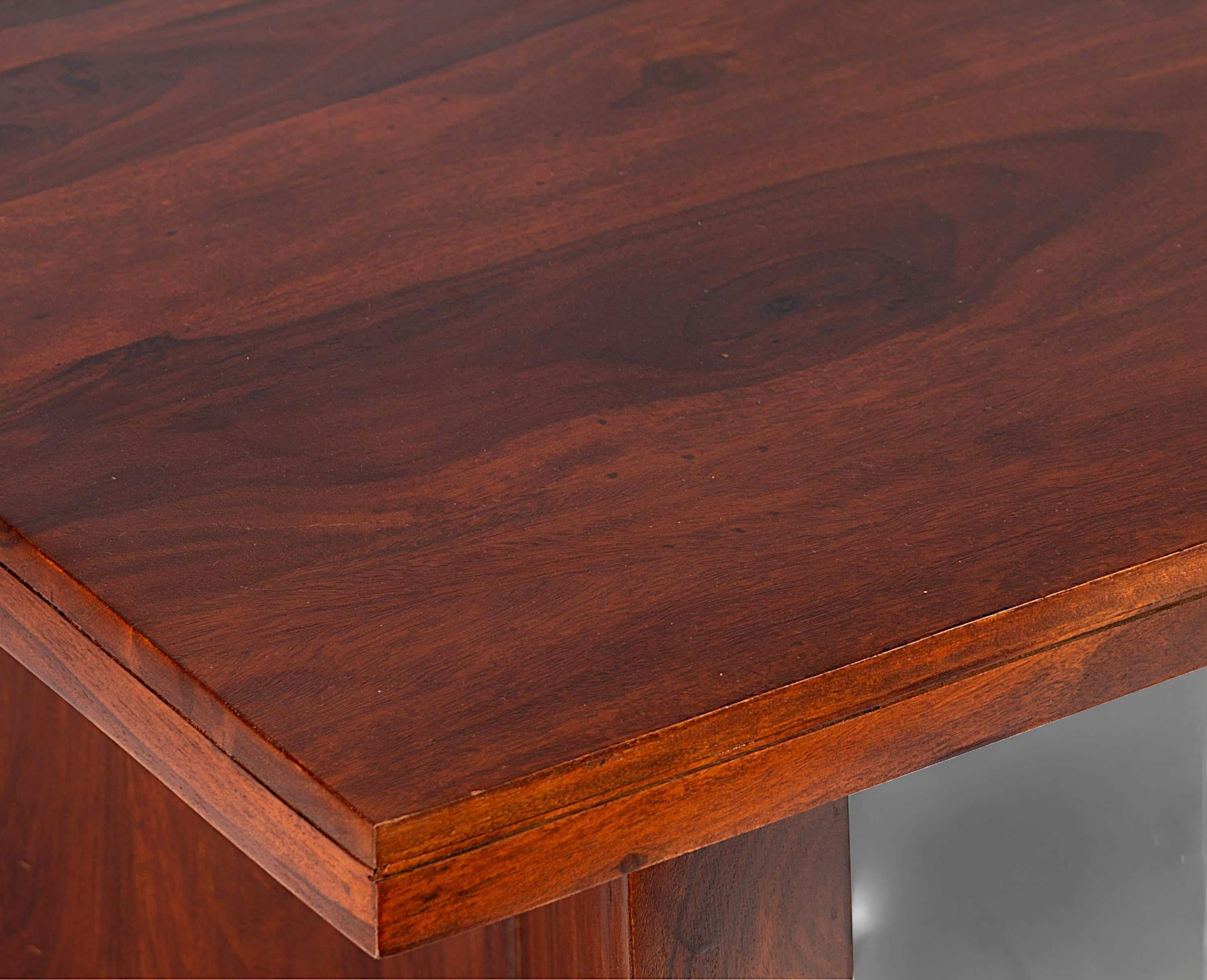 Kassel Sheesham Wood Contemporary Rectangle Coffee Table In Honey Finish