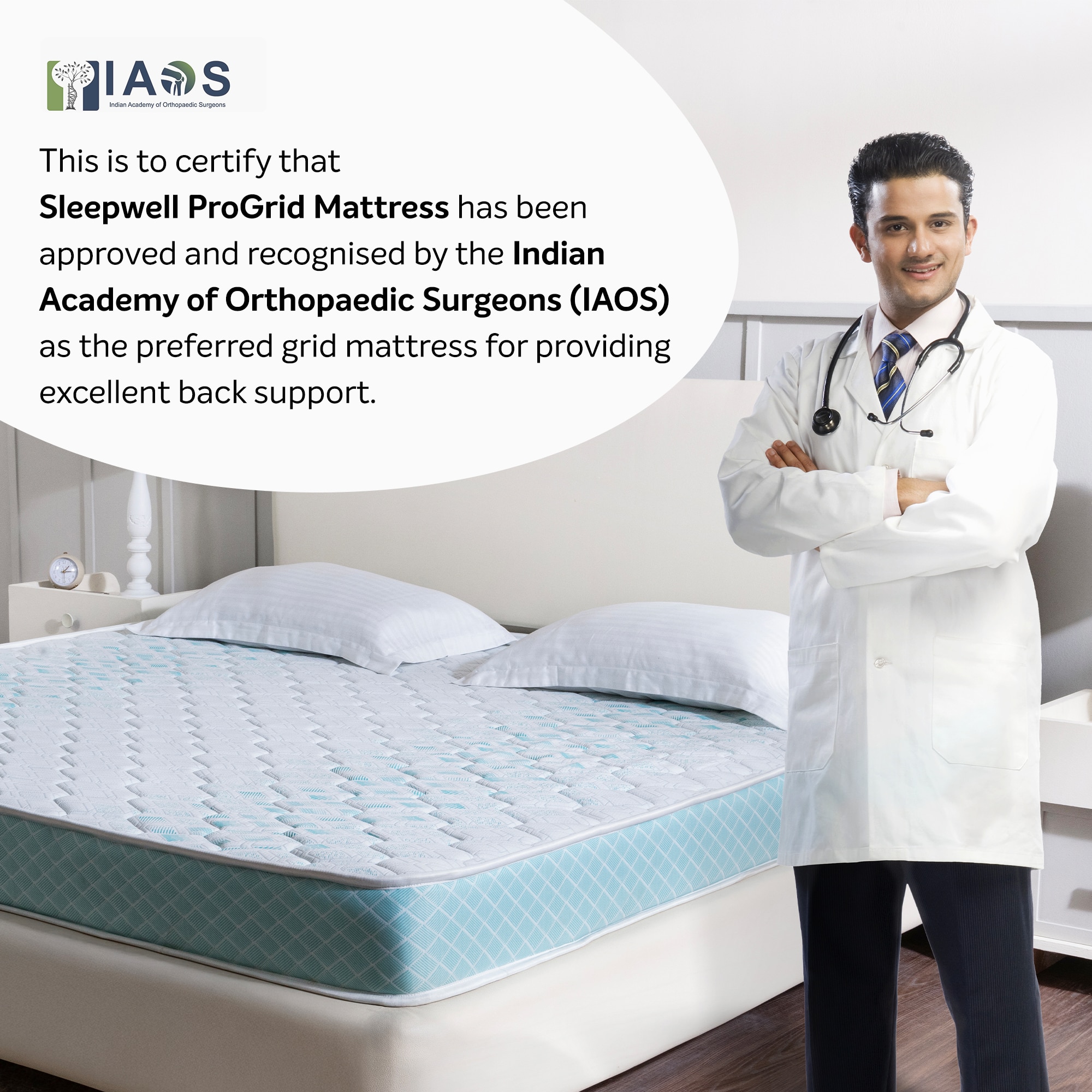 Sleepwell Pro Grid Mattress 5 inch Single Convoluted Foam Mattress (L x W: 84 inch x 36 inch)