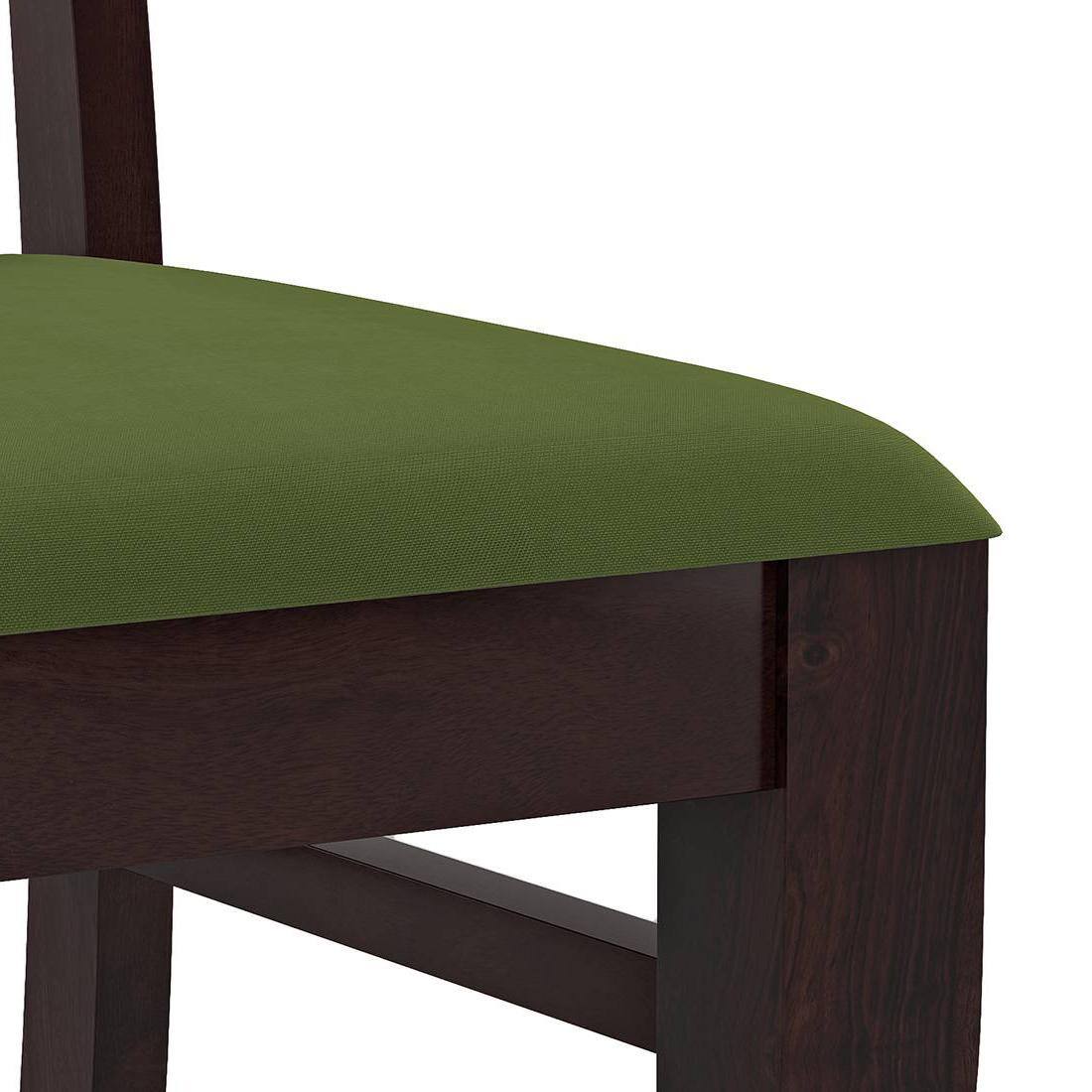 Brighton-Fabio 4 Seater Dining Table With Set Of 4 Chairs Colour-Matty Olive Finish-Mahogany