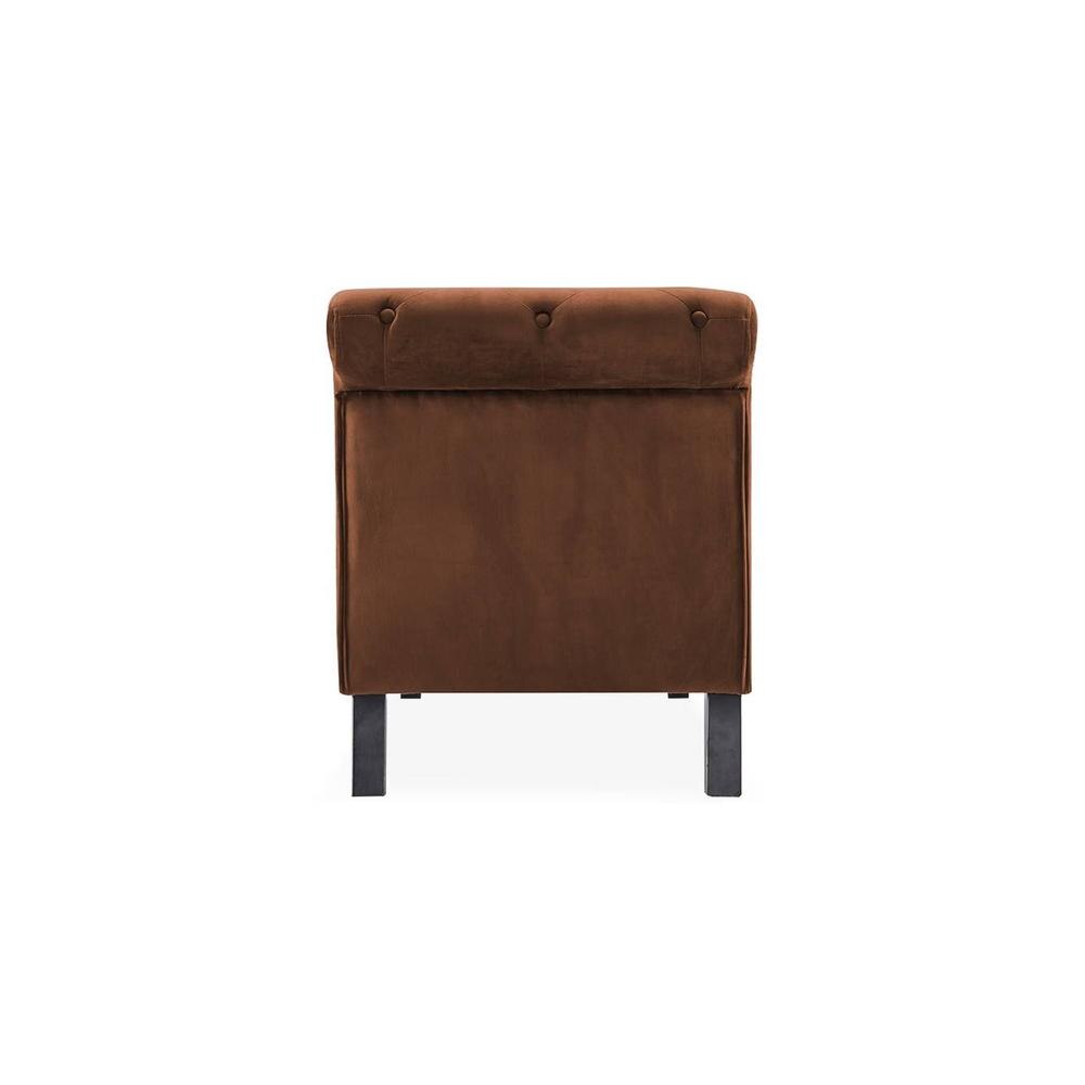 Knup Velvet Chaise Launger in Brown Colour